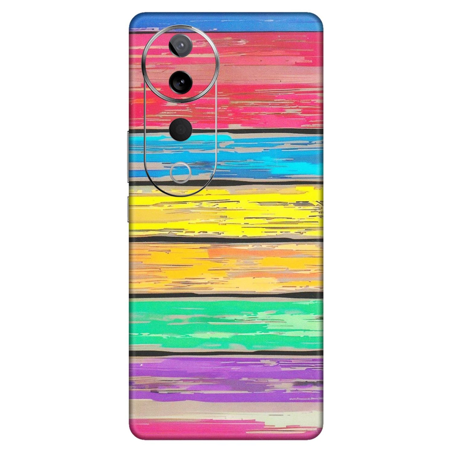 VIVO Z/V/X/T/U/S Series Phone Skins (All Models) - Multi Colour Wooden Wall - Matte Finish (M-96) Vivo T3 Ultra (5G)