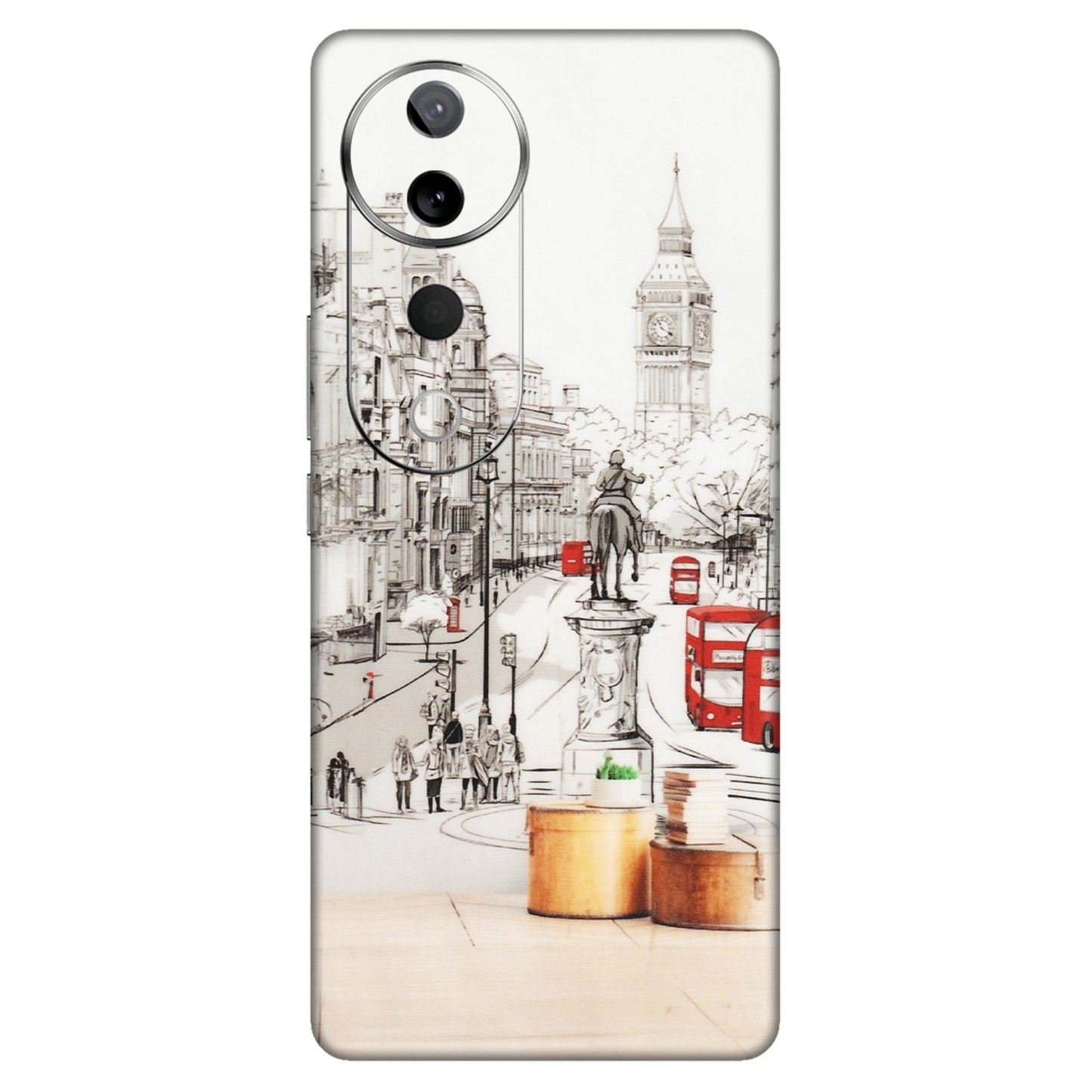 VIVO Z/V/X/T/U/S Series Phone Skins (All Models) - London Street - Transparent Finish (T-02) Vivo T3 Ultra (5G)