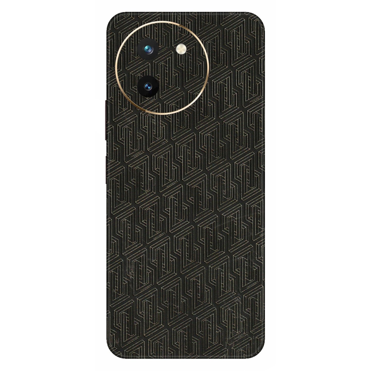 VIVO Z/V/X/T/U/S Series Phone Skins (All Models) - Black Abstract Pattern - 3D Embossed Finish (L-117) Vivo T3 X (5G)