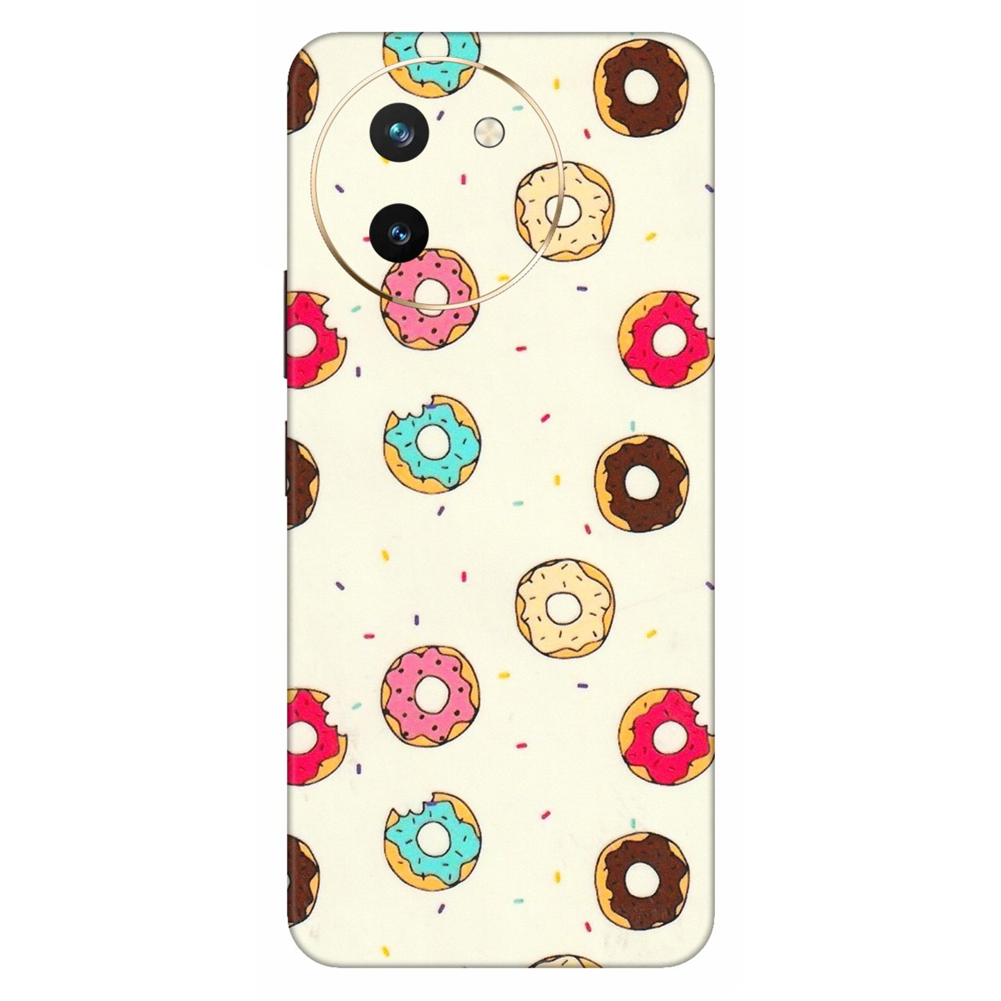 VIVO Z/V/X/T/U/S Series Phone Skins (All Models) - Mini Donuts Doodle Art - 3D Embossed Finish (L-122) Vivo T3 X (5G)