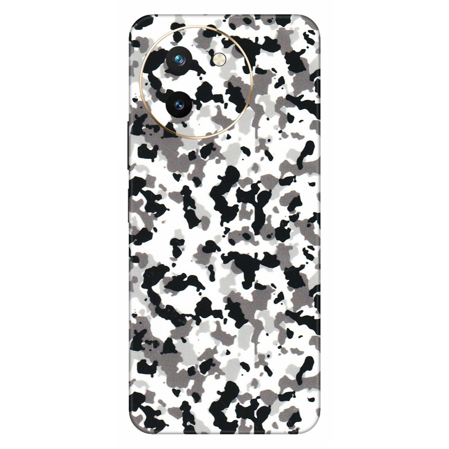 VIVO Z/V/X/T/U/S Series Phone Skins (All Models) - White Black Camouflage - 3D Embossed Finish (L-18) Vivo T3 X (5G)