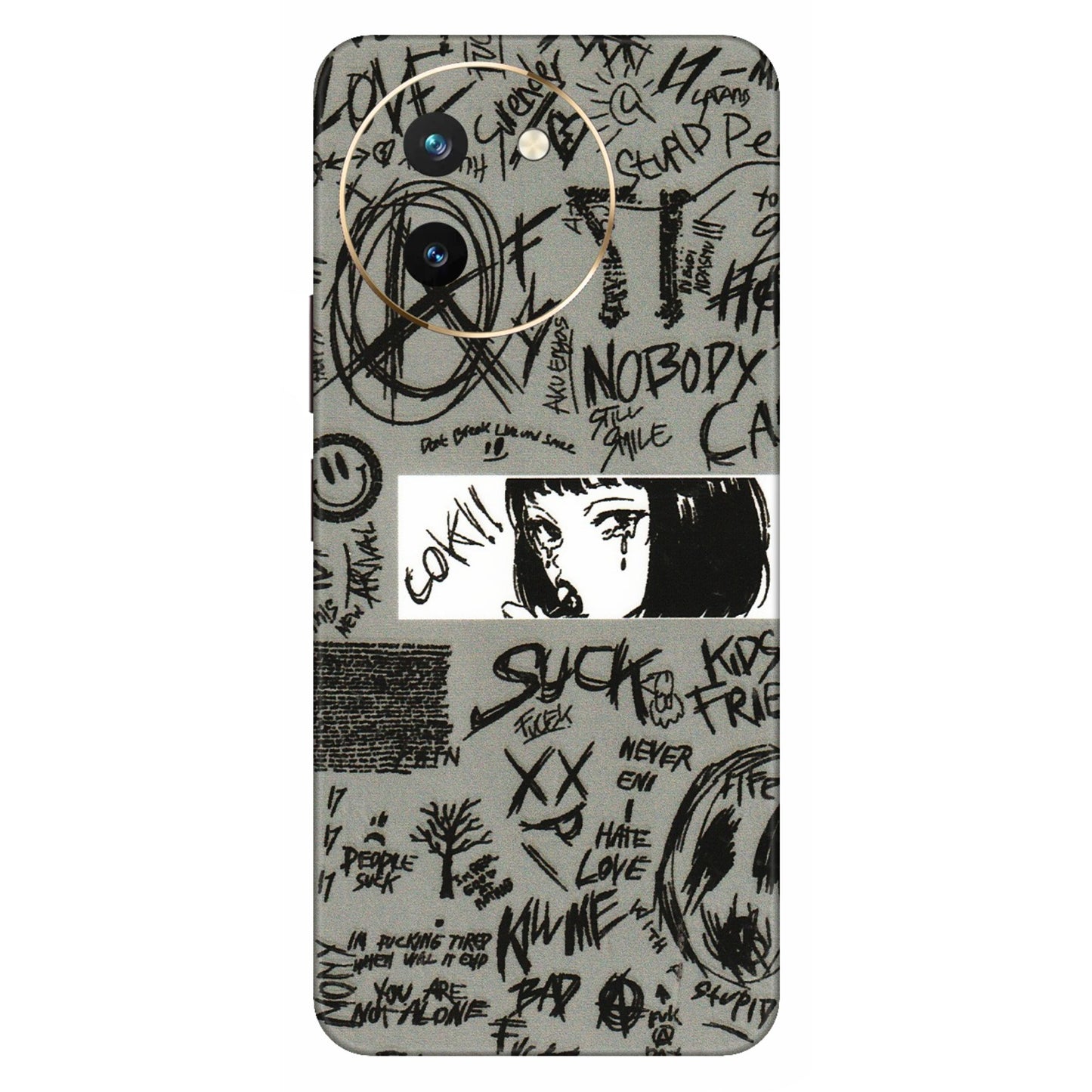 VIVO Z/V/X/T/U/S Series Phone Skins (All Models) - Never Have Love Anime - 3D Embossed Finish (L-260) Vivo T3 X (5G)