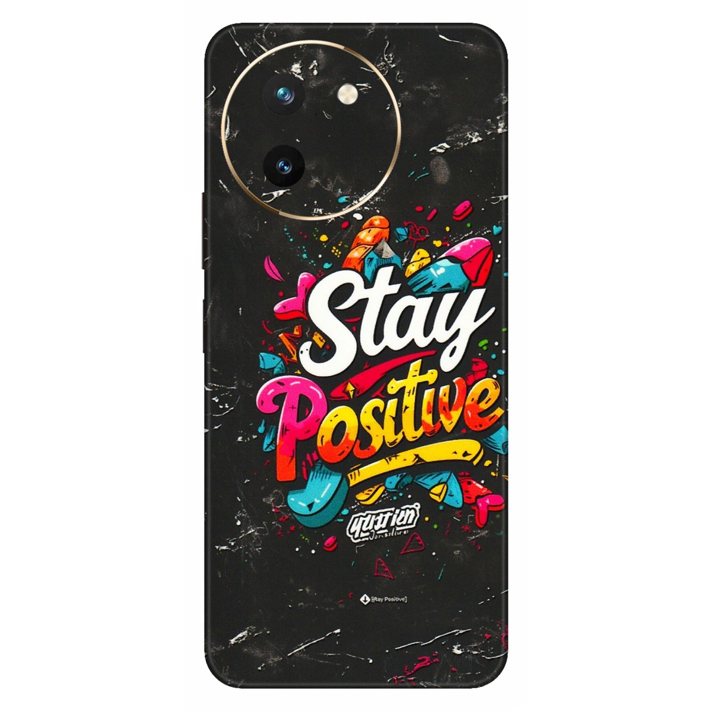 VIVO Z/V/X/T/U/S Series Phone Skins (All Models) - Stay Positive Black - 3D Embossed Finish (L-31) Vivo T3 X (5G)