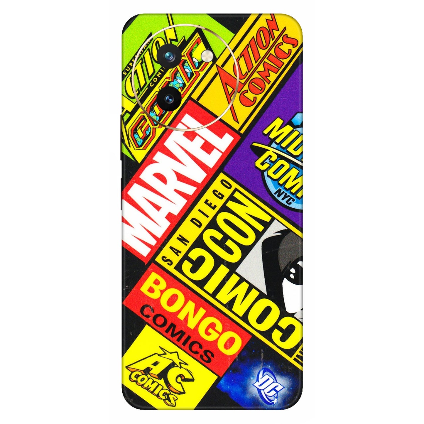 VIVO Z/V/X/T/U/S Series Phone Skins (All Models) - Bongo Comic Con - 3D Embossed Finish (L-325) Vivo T3 X (5G)