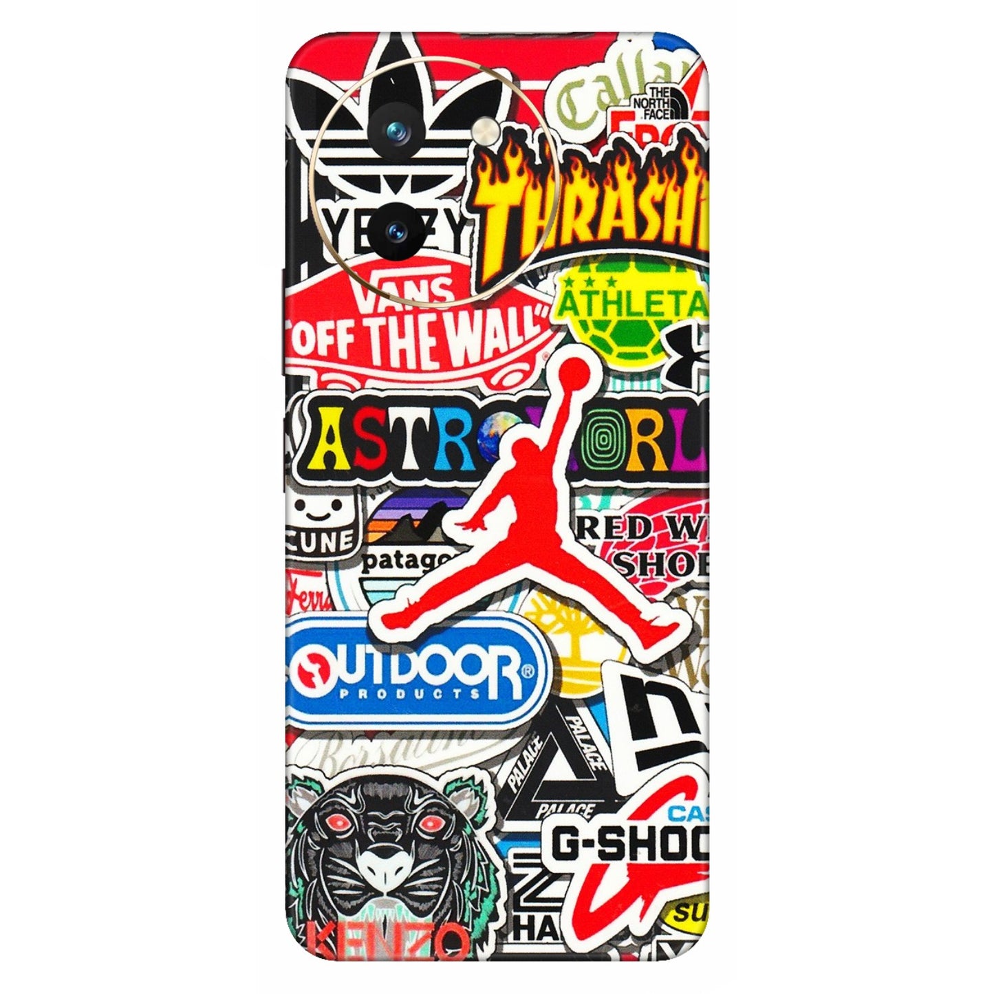 VIVO Z/V/X/T/U/S Series Phone Skins (All Models) - Multi Brands Sticker Graffiti - 3D Embossed Finish (L-37) Vivo T3 X (5G)