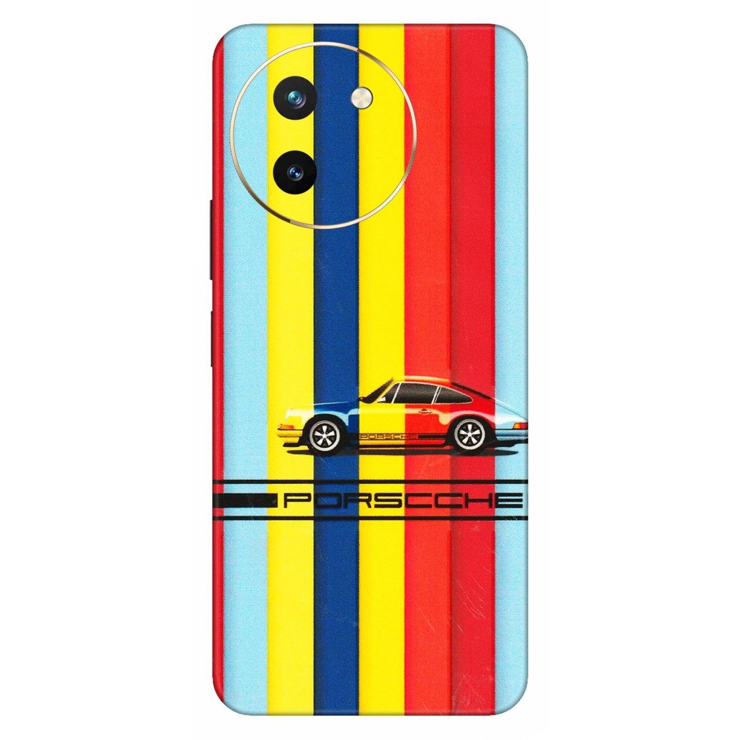 VIVO Z/V/X/T/U/S Series Phone Skins (All Models) - Multicolour Porche - 3D Embossed Finish (L-39) Vivo T3 X (5G)