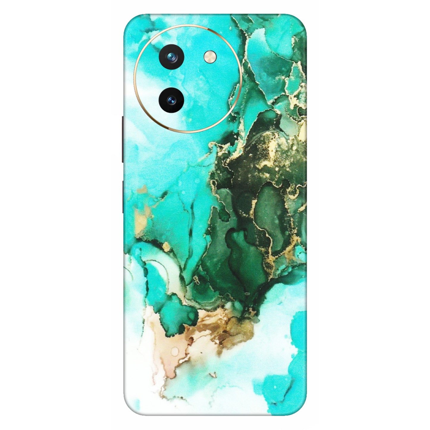 VIVO Z/V/X/T/U/S Series Phone Skins (All Models) - The Blue Gold Marble - Matte Finish (M-124) Vivo T3 X (5G)