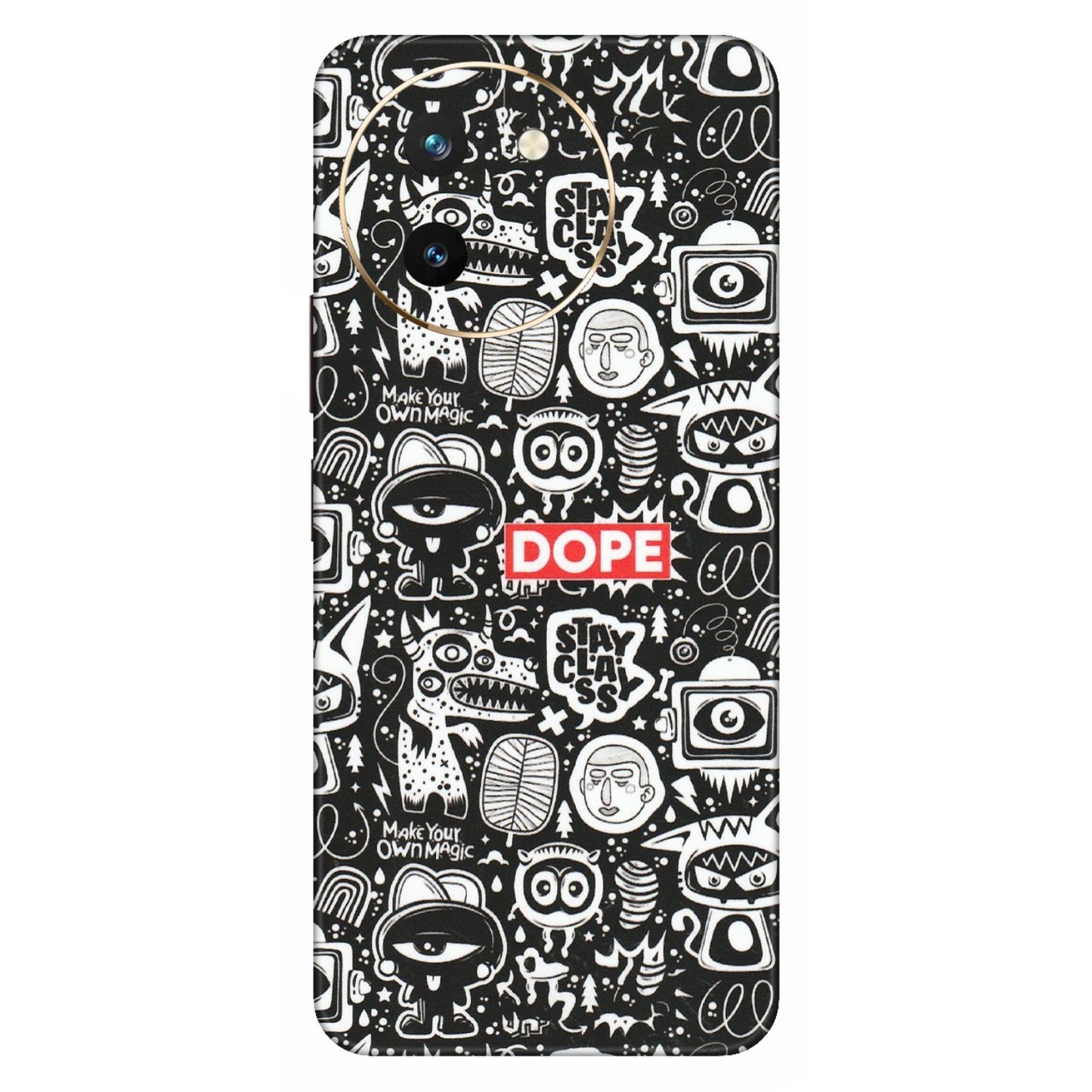 VIVO Z/V/X/T/U/S Series Phone Skins (All Models) - Dope Stay Classy Black Doodles - Matte Finish (M-126) Vivo T3 X (5G)