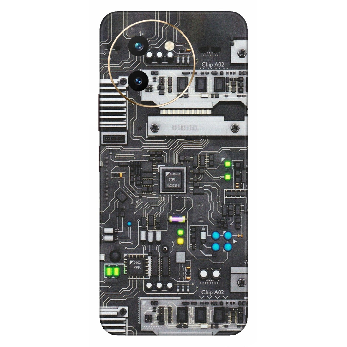 VIVO Z/V/X/T/U/S Series Phone Skins (All Models) - Motherboard Internals - Matte Finish (M-135) Vivo T3 X (5G)