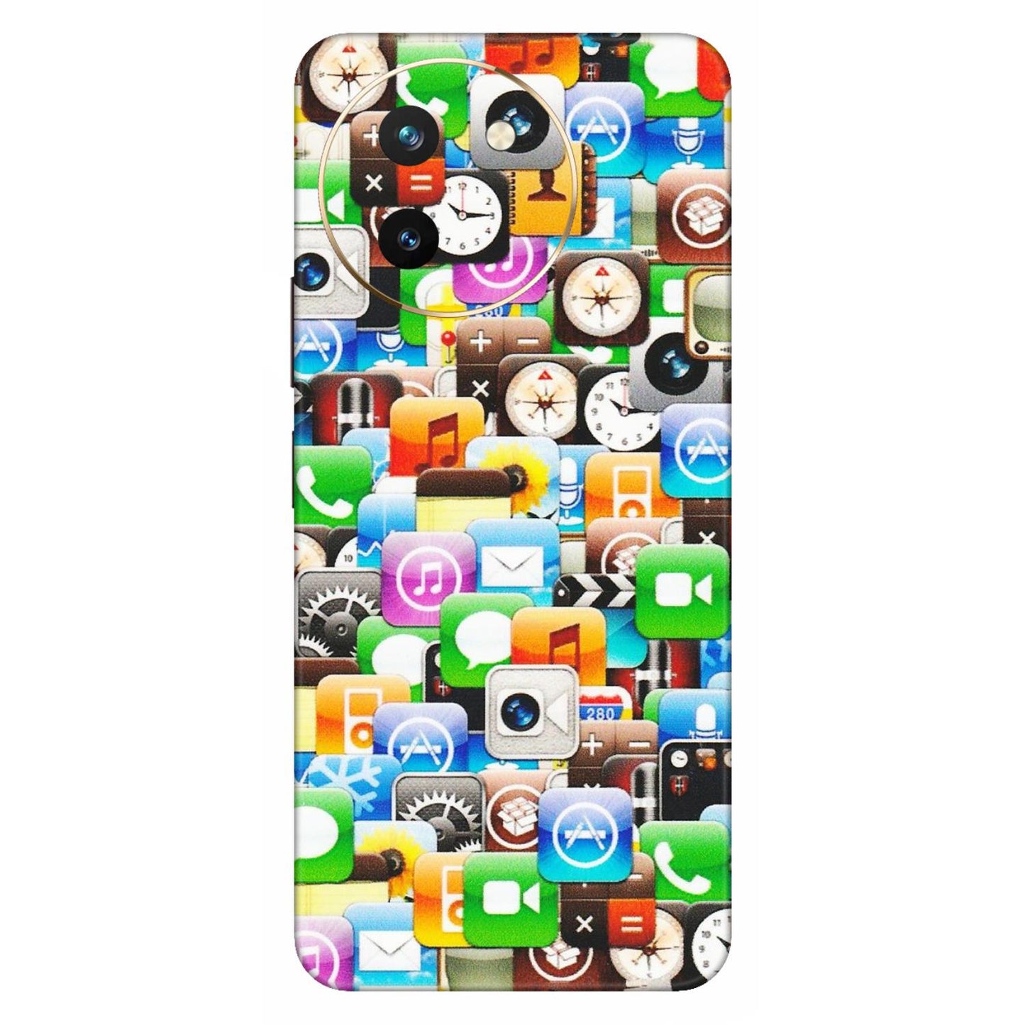 VIVO Z/V/X/T/U/S Series Phone Skins (All Models) - All Apple Icons - Matte Finish (M-93) Vivo T3 X (5G)