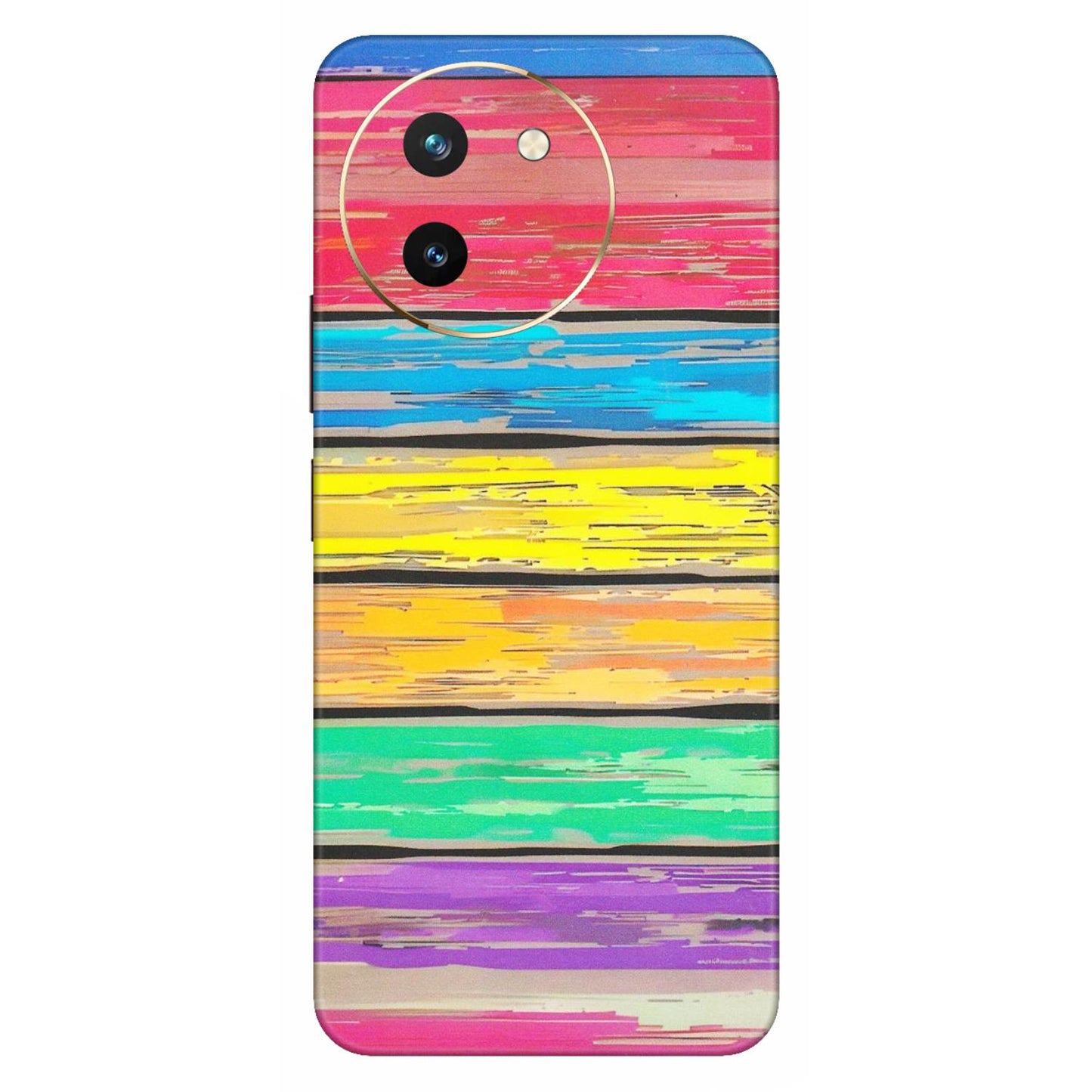 VIVO Z/V/X/T/U/S Series Phone Skins (All Models) - Multi Colour Wooden Wall - Matte Finish (M-96) Vivo T3 X (5G)