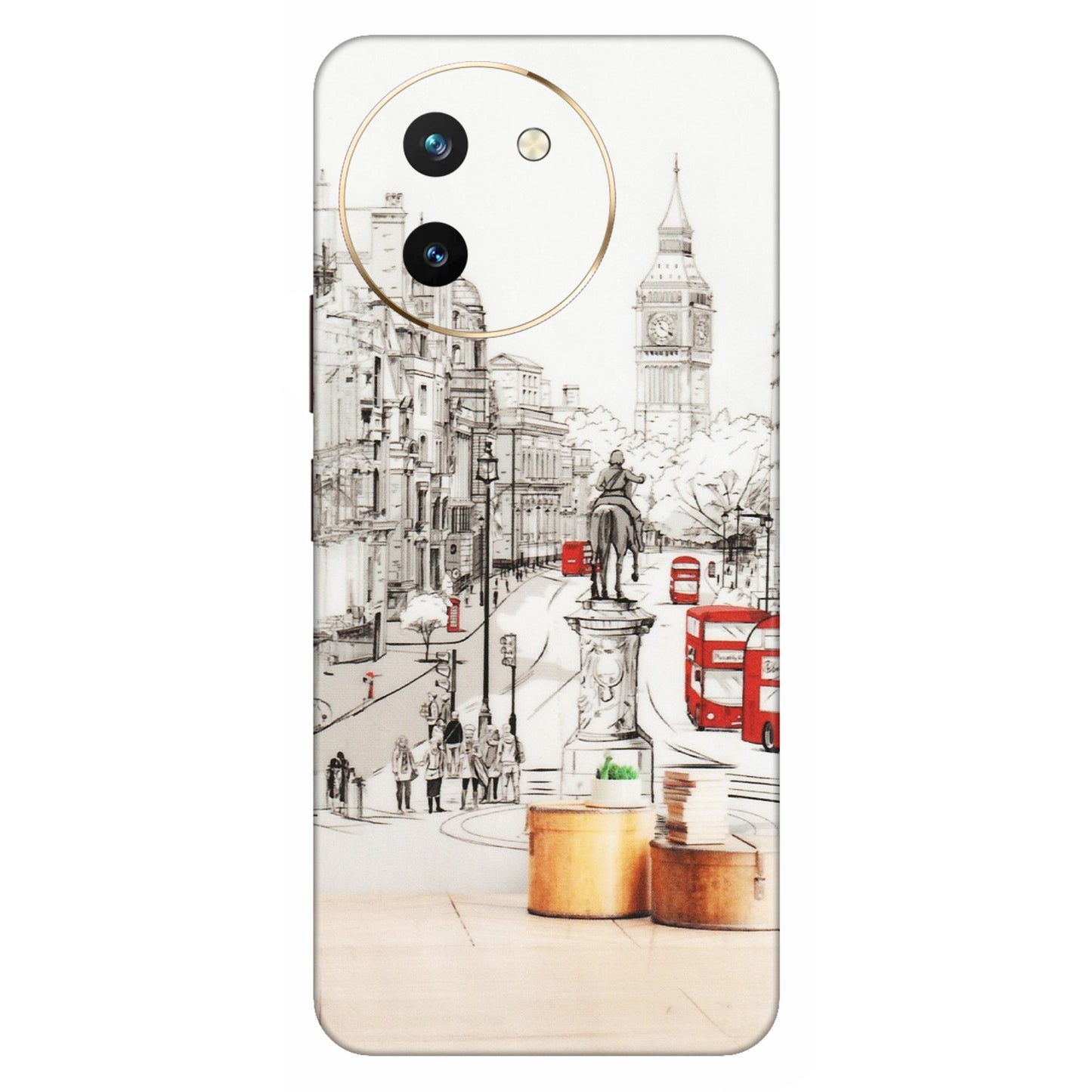 VIVO Z/V/X/T/U/S Series Phone Skins (All Models) - London Street - Transparent Finish (T-02) Vivo T3 X (5G)
