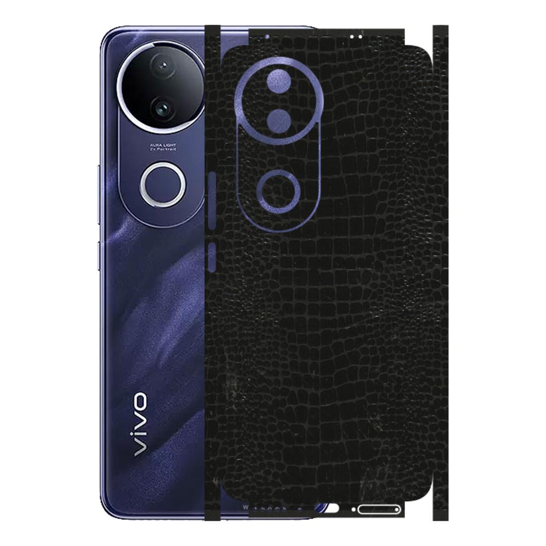 VIVO Z/V/X/T/U/S Series Phone Skins (All Models) - Snake Leather Black - 3D Embossed Finish (L-107) Vivo T4R 5G
