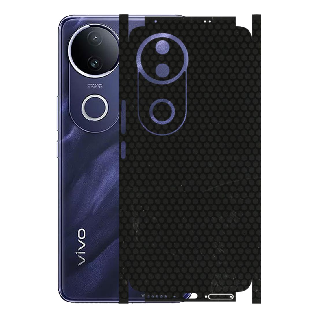 VIVO Z/V/X/T/U/S Series Phone Skins (All Models) - Black honeycomb - 3D Embossed Finish (L-114) Vivo T4R 5G