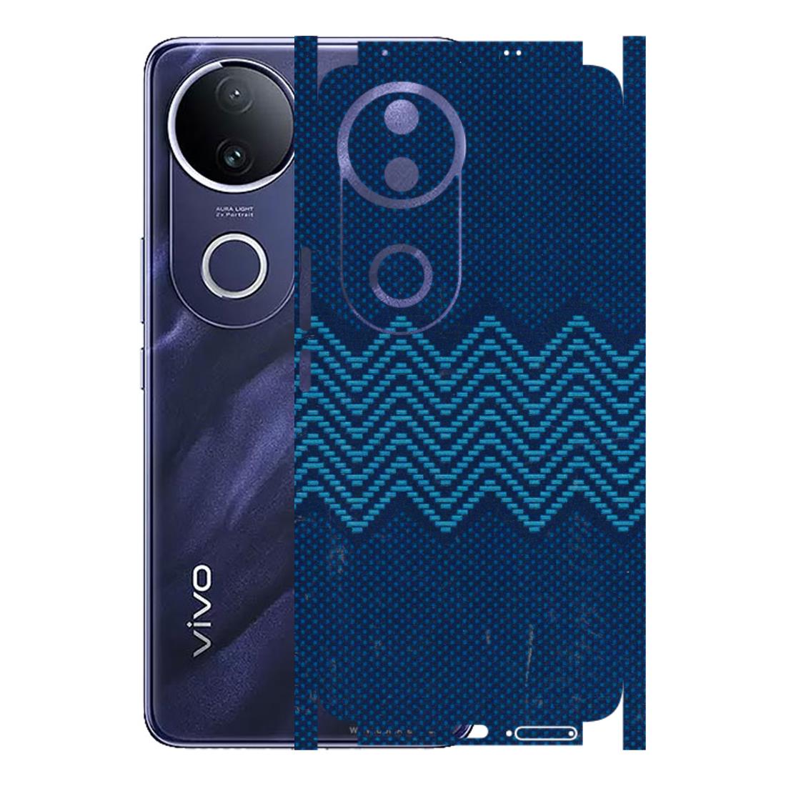 VIVO Z/V/X/T/U/S Series Phone Skins (All Models) - Blue Sober Waves - 3D Embossed Finish (L-306) Vivo T4R 5G