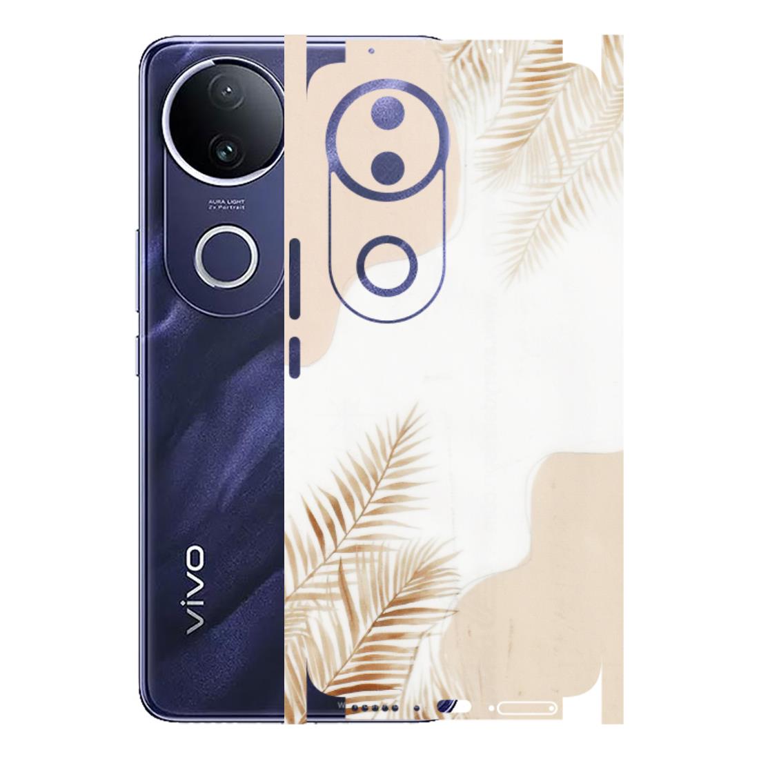VIVO Z/V/X/T/U/S Series Phone Skins (All Models) - Gold Petals Abstract - Transparent Finish (T-08) Vivo T4R 5G