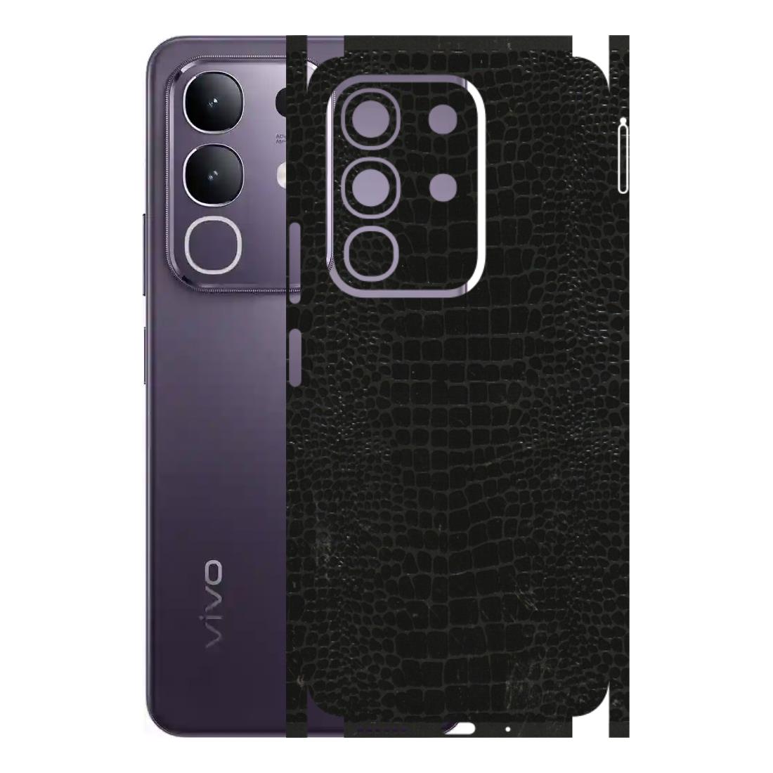 VIVO Z/V/X/T/U/S Series Phone Skins (All Models) - Snake Leather Black - 3D Embossed Finish (L-107) Vivo T4X 5G