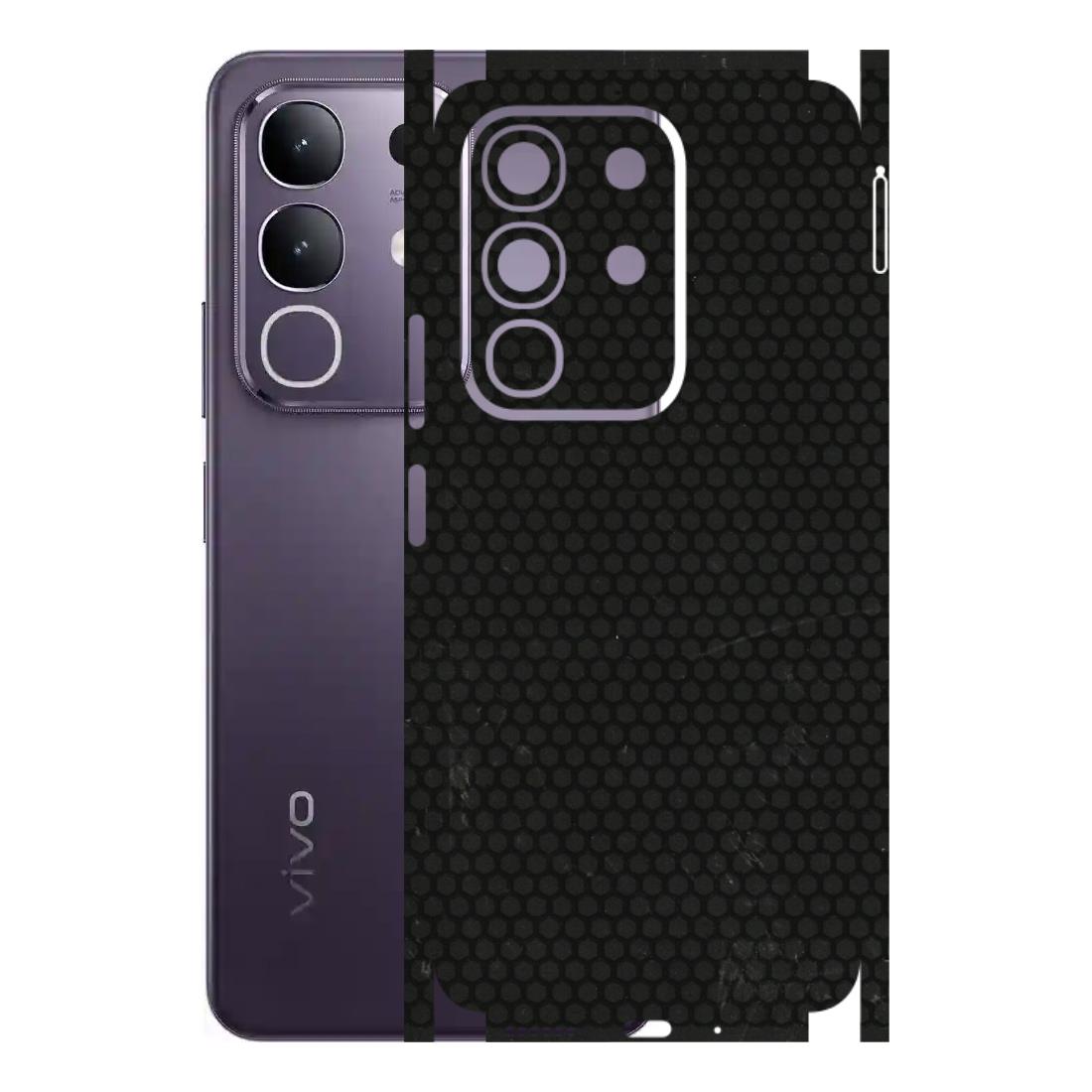 VIVO Z/V/X/T/U/S Series Phone Skins (All Models) - Black honeycomb - 3D Embossed Finish (L-114) Vivo T4X 5G
