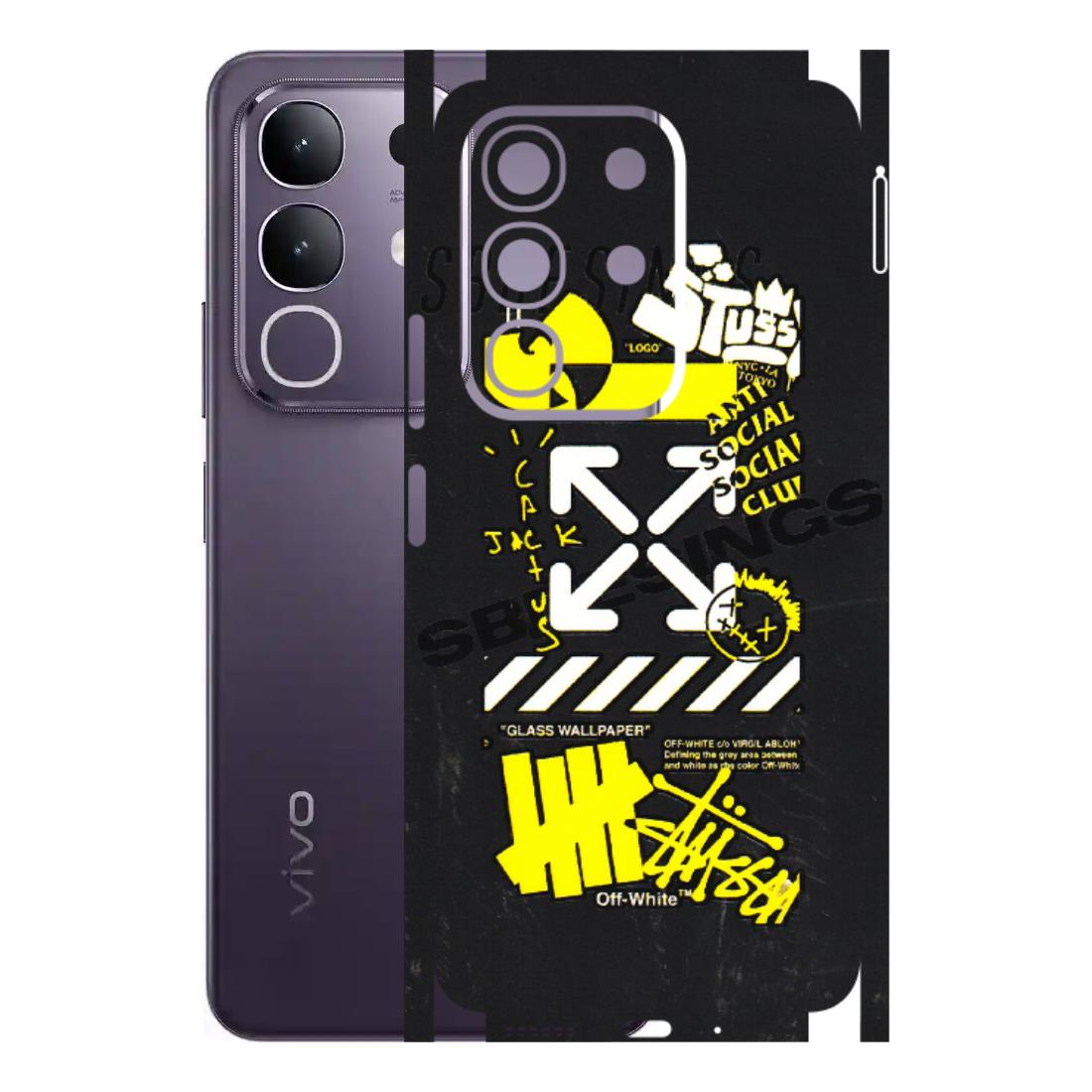 VIVO Z/V/X/T/U/S Series Phone Skins (All Models) - Anti Social Graffiti - 3D Embossed Finish (L-198) Vivo T4X 5G