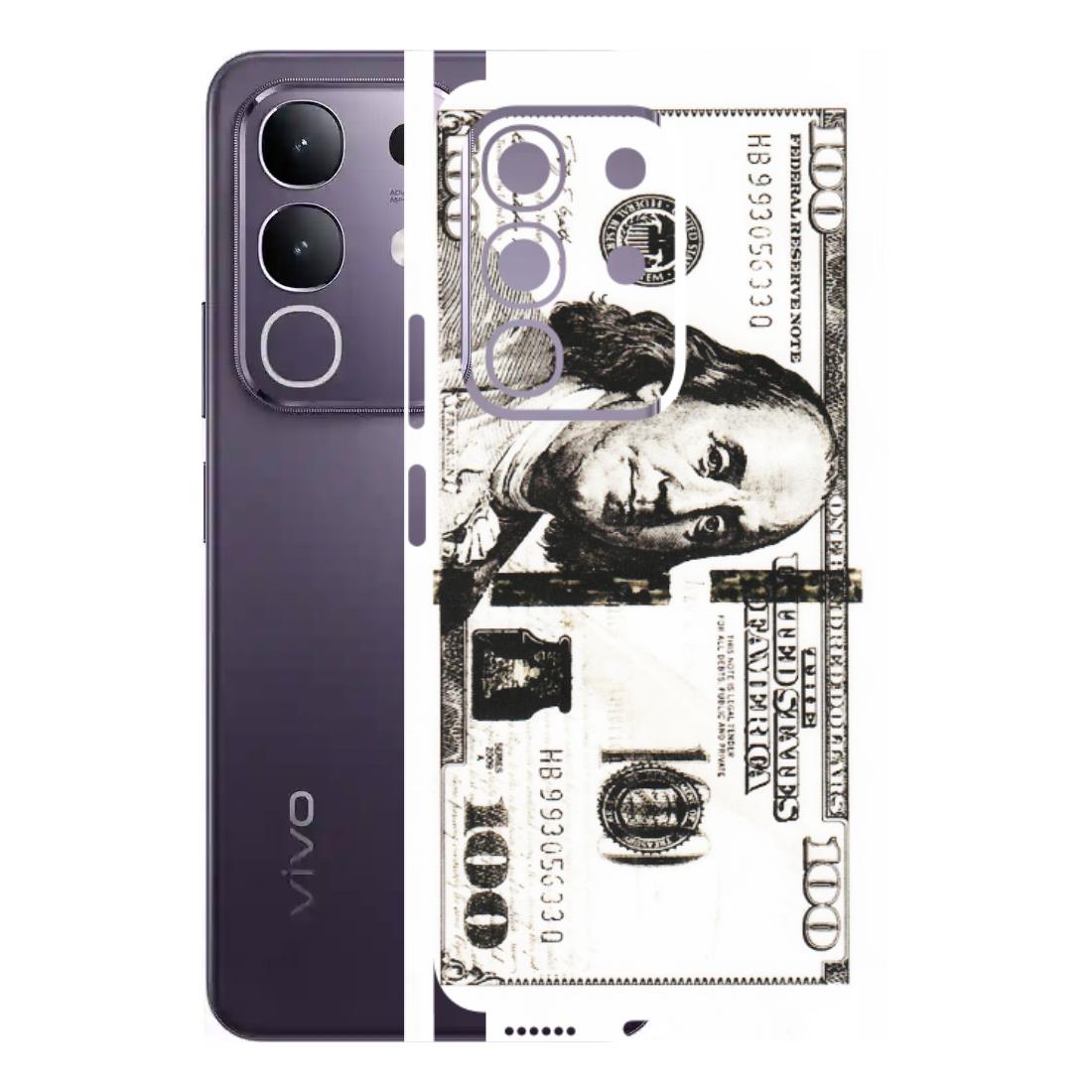 VIVO Z/V/X/T/U/S Series Phone Skins (All Models) - 100 Dollar Currency - Transparent Finish (T-01) Vivo T4X 5G