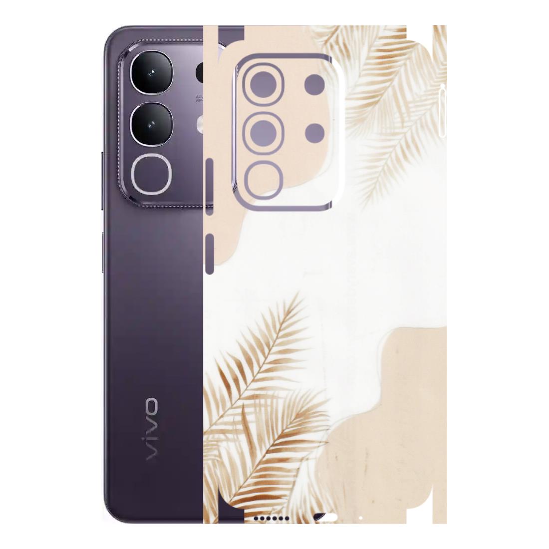 VIVO Z/V/X/T/U/S Series Phone Skins (All Models) - Gold Petals Abstract - Transparent Finish (T-08) Vivo T4X 5G