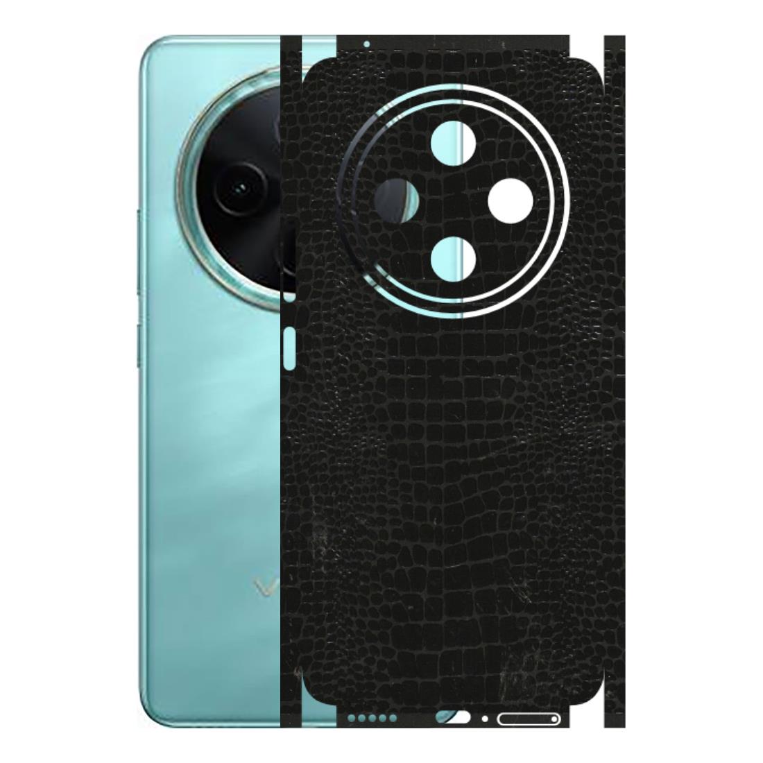 VIVO Z/V/X/T/U/S Series Phone Skins (All Models) - Snake Leather Black - 3D Embossed Finish (L-107) Vivo T4 5G
