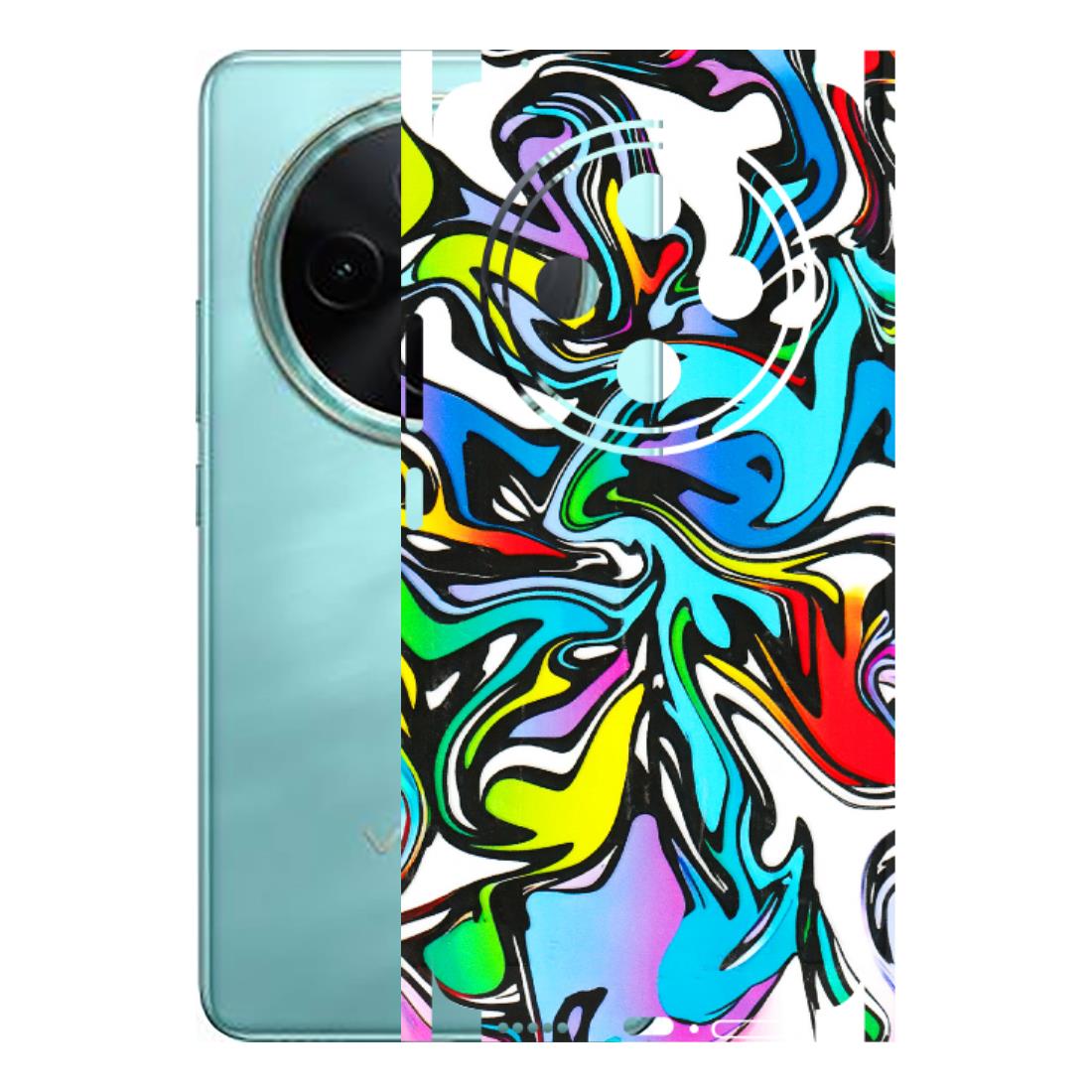 VIVO Z/V/X/T/U/S Series Phone Skins (All Models) - Abstract Colour Paints - 3D Embossed Finish (L-271) Vivo T4 5G