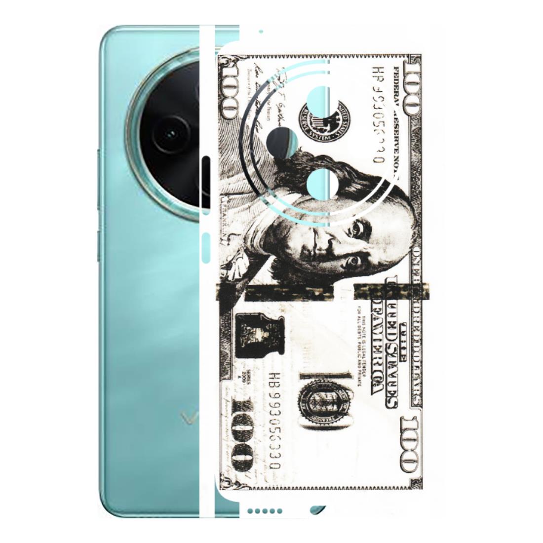 VIVO Z/V/X/T/U/S Series Phone Skins (All Models) - 100 Dollar Currency - Transparent Finish (T-01) Vivo T4 5G