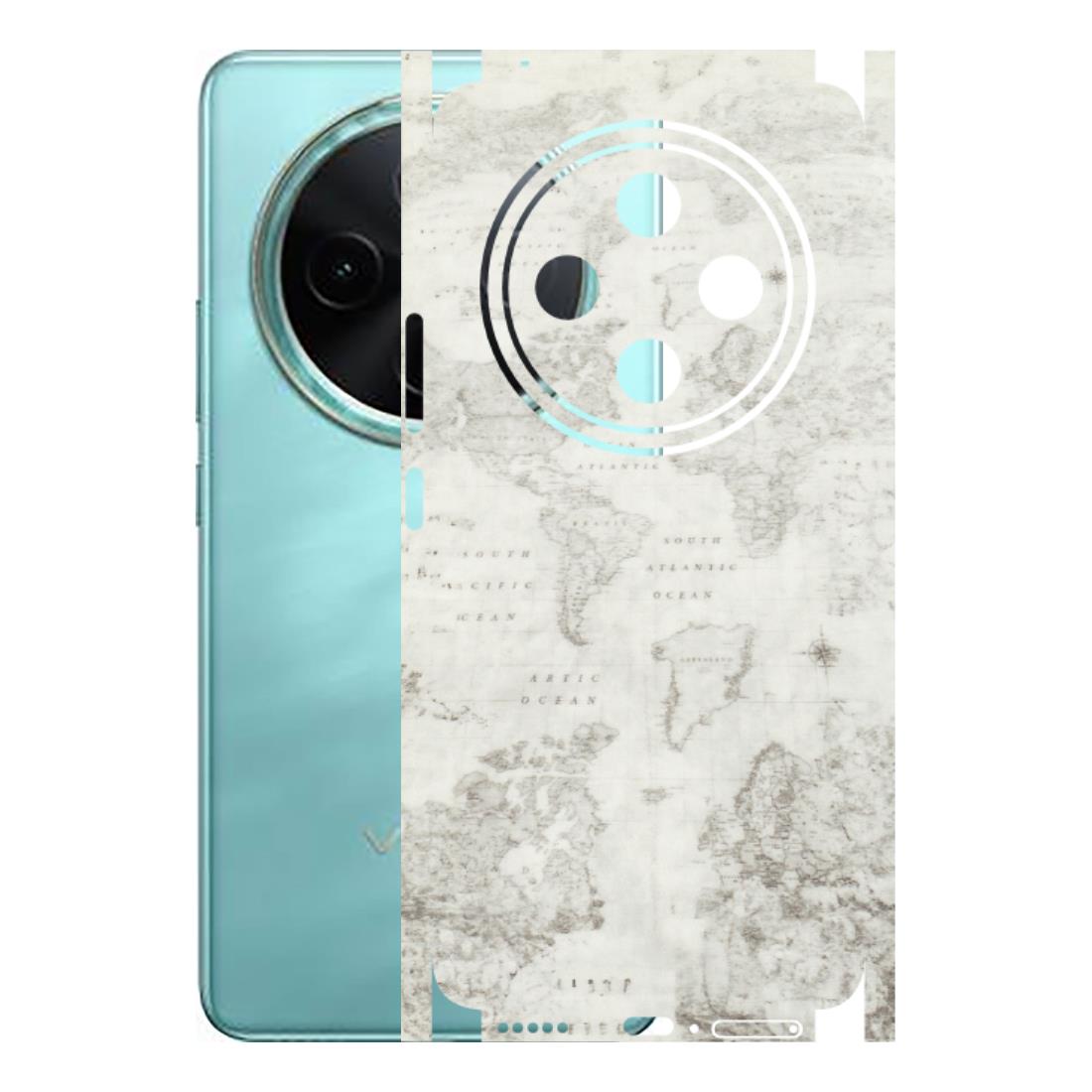 VIVO Z/V/X/T/U/S Series Phone Skins (All Models) - World Travel Map - Transparent Finish (T-04) Vivo T4 5G