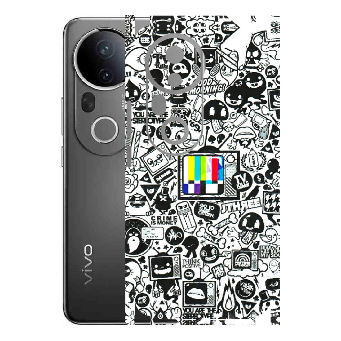VIVO Z/V/X/T/U/S Series Phone Skins (All Models) - Doodles Positive Art - 3D Embossed Finish (L-263) Vivo T4 Ultra