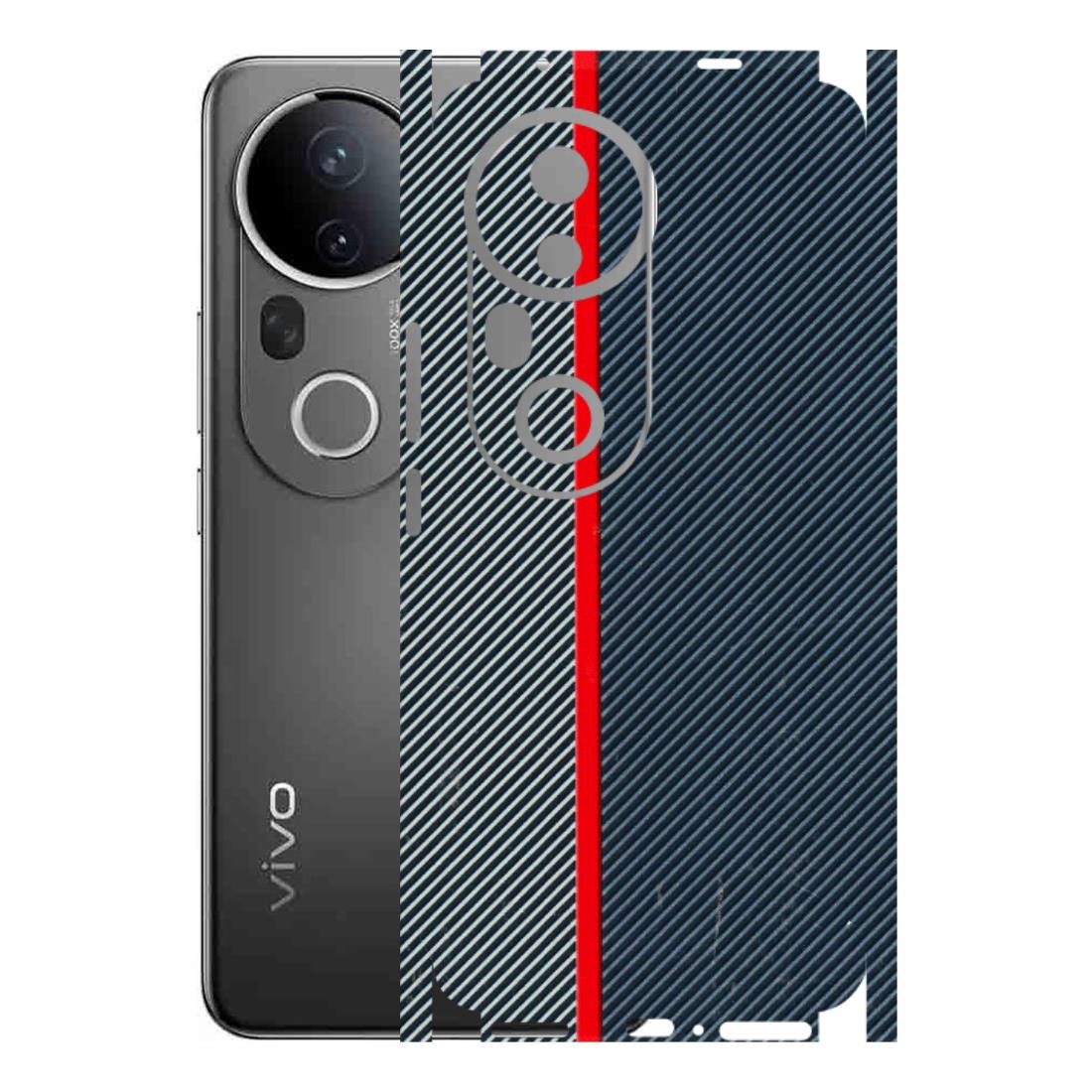 VIVO Z/V/X/T/U/S Series Phone Skins (All Models) - Blue Sober Lines - 3D Embossed Finish (L-305) Vivo T4 Ultra