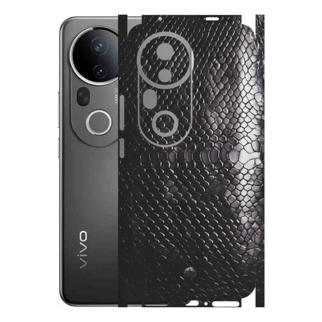 VIVO Z/V/X/T/U/S Series Phone Skins (All Models) - Black Snack Leather - Matte Finish (M-147) Vivo T4 Ultra
