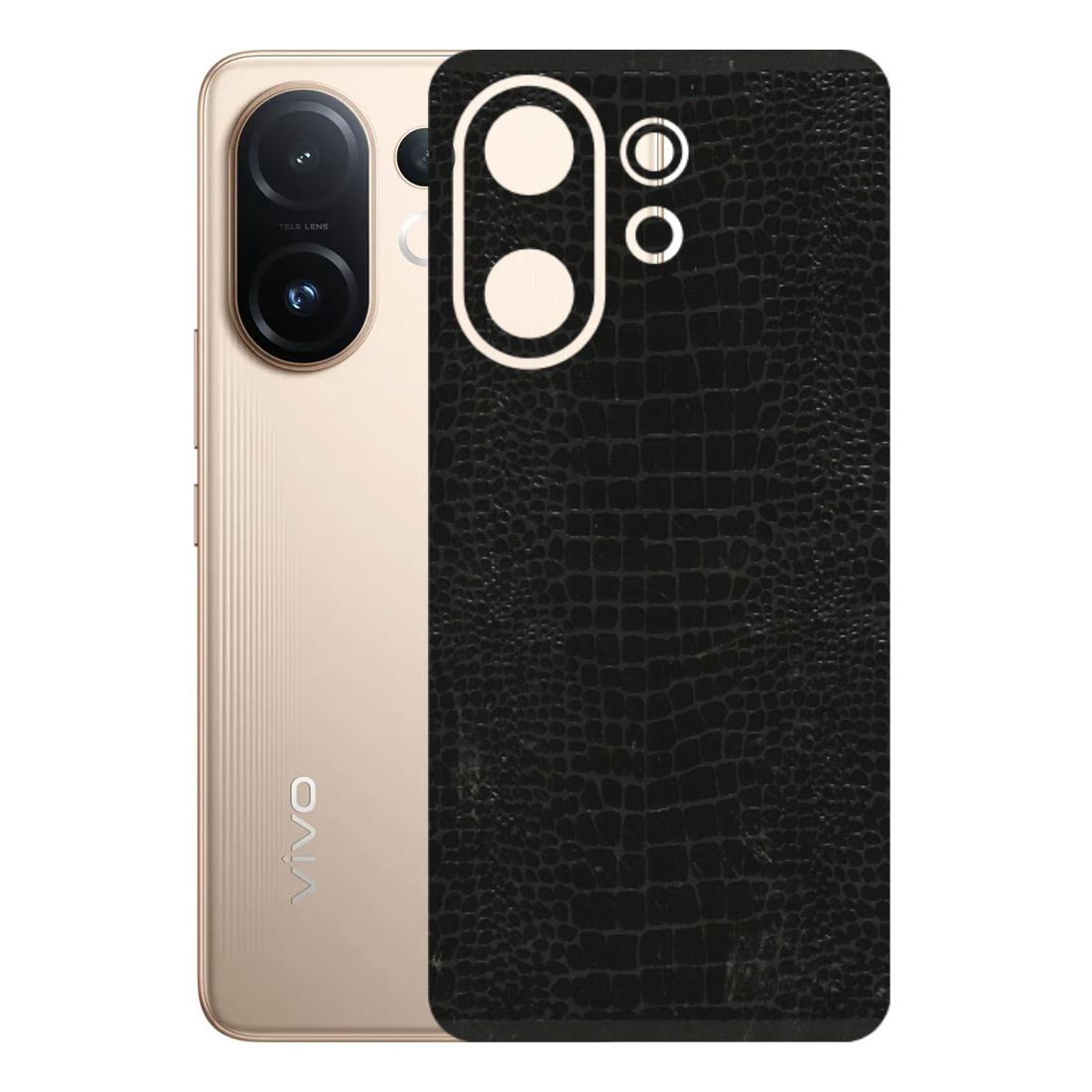 VIVO Z/V/X/T/U/S Series Phone Skins (All Models) - Snake Leather Black - 3D Embossed Finish (L-107) Vivo T4 pro