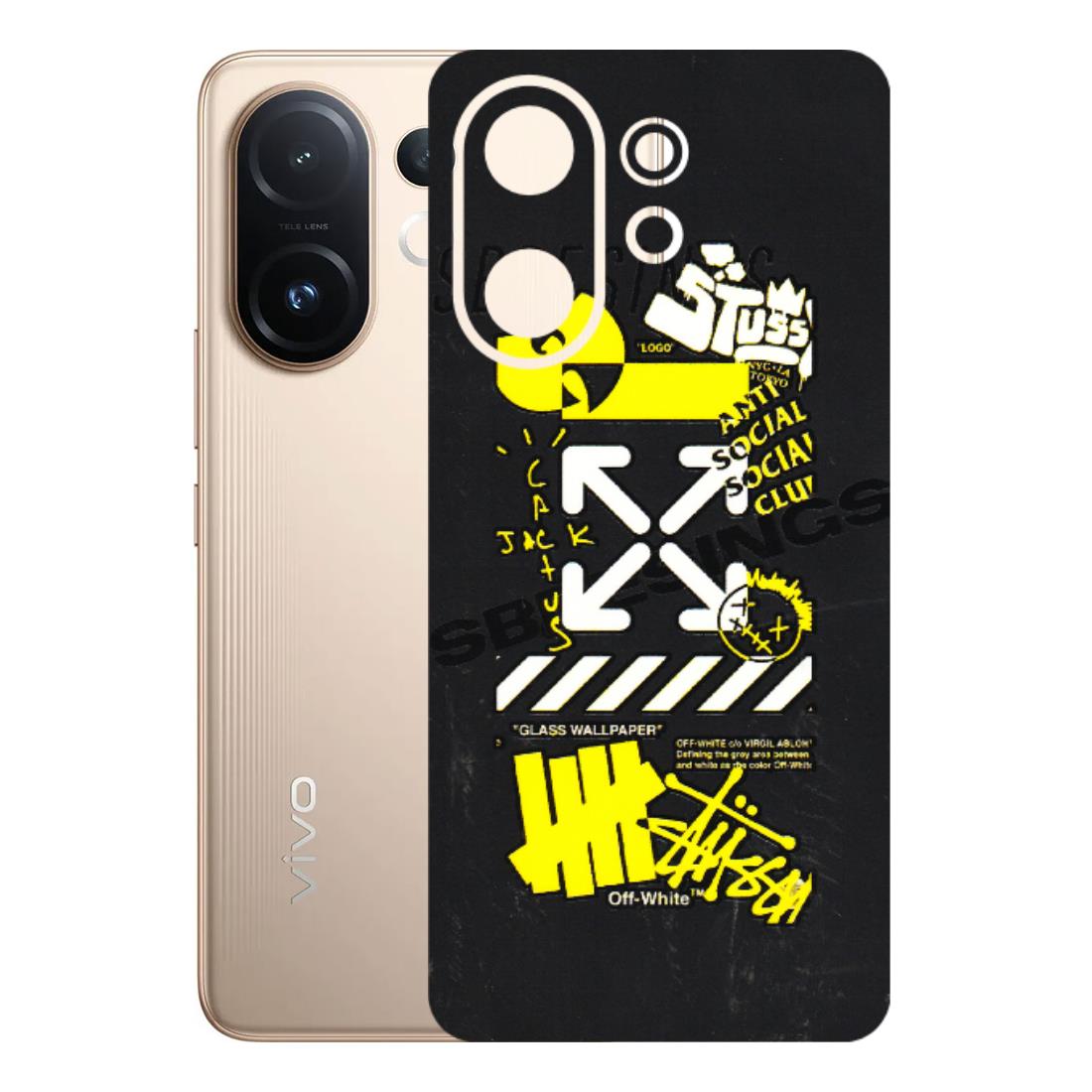 VIVO Z/V/X/T/U/S Series Phone Skins (All Models) - Anti Social Graffiti - 3D Embossed Finish (L-198) Vivo T4 pro
