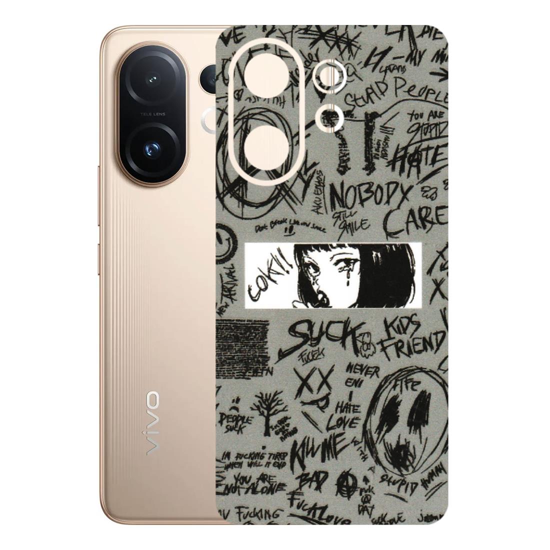 VIVO Z/V/X/T/U/S Series Phone Skins (All Models) - Never Have Love Anime - 3D Embossed Finish (L-260) Vivo T4 pro