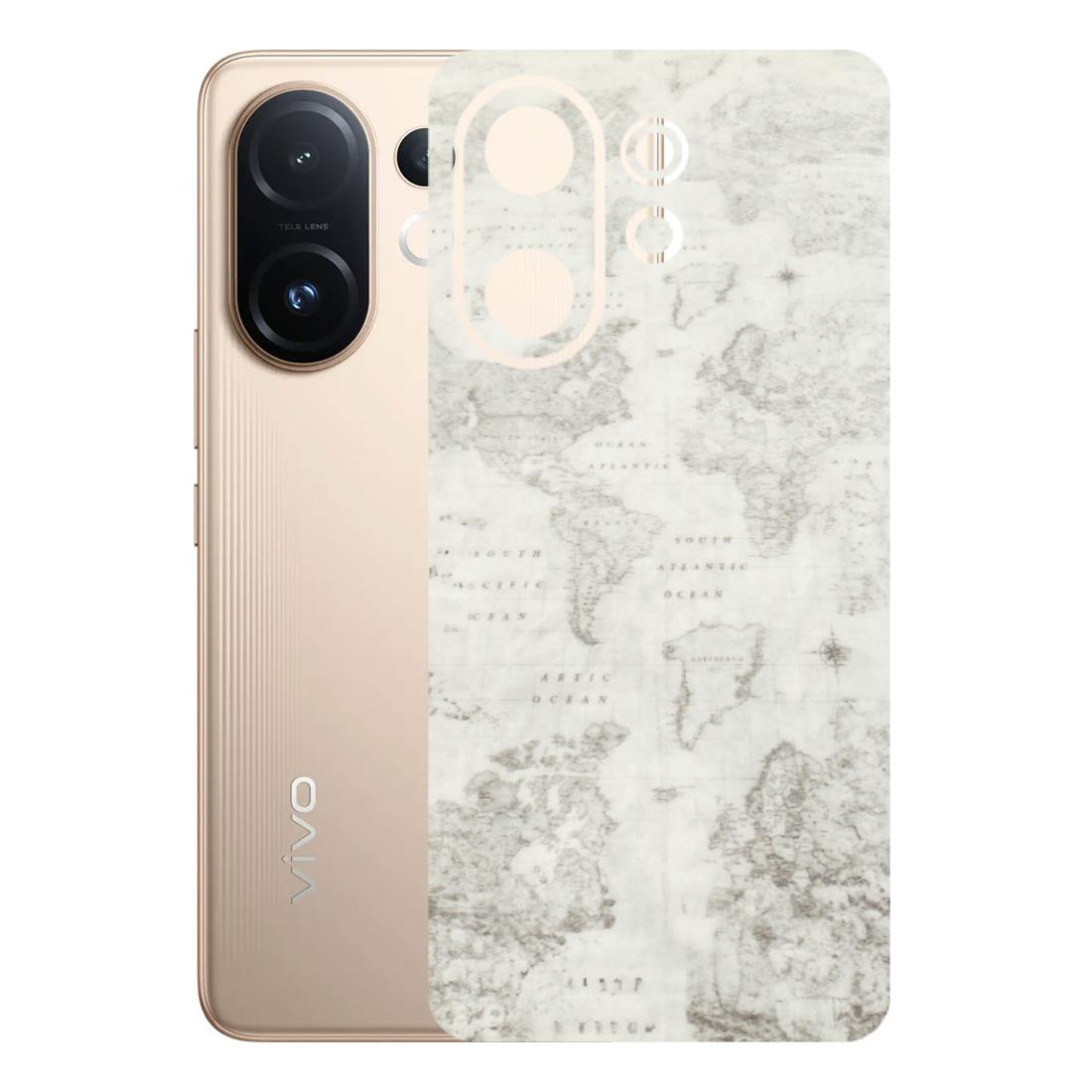 VIVO Z/V/X/T/U/S Series Phone Skins (All Models) - World Travel Map - Transparent Finish (T-04) Vivo T4 pro