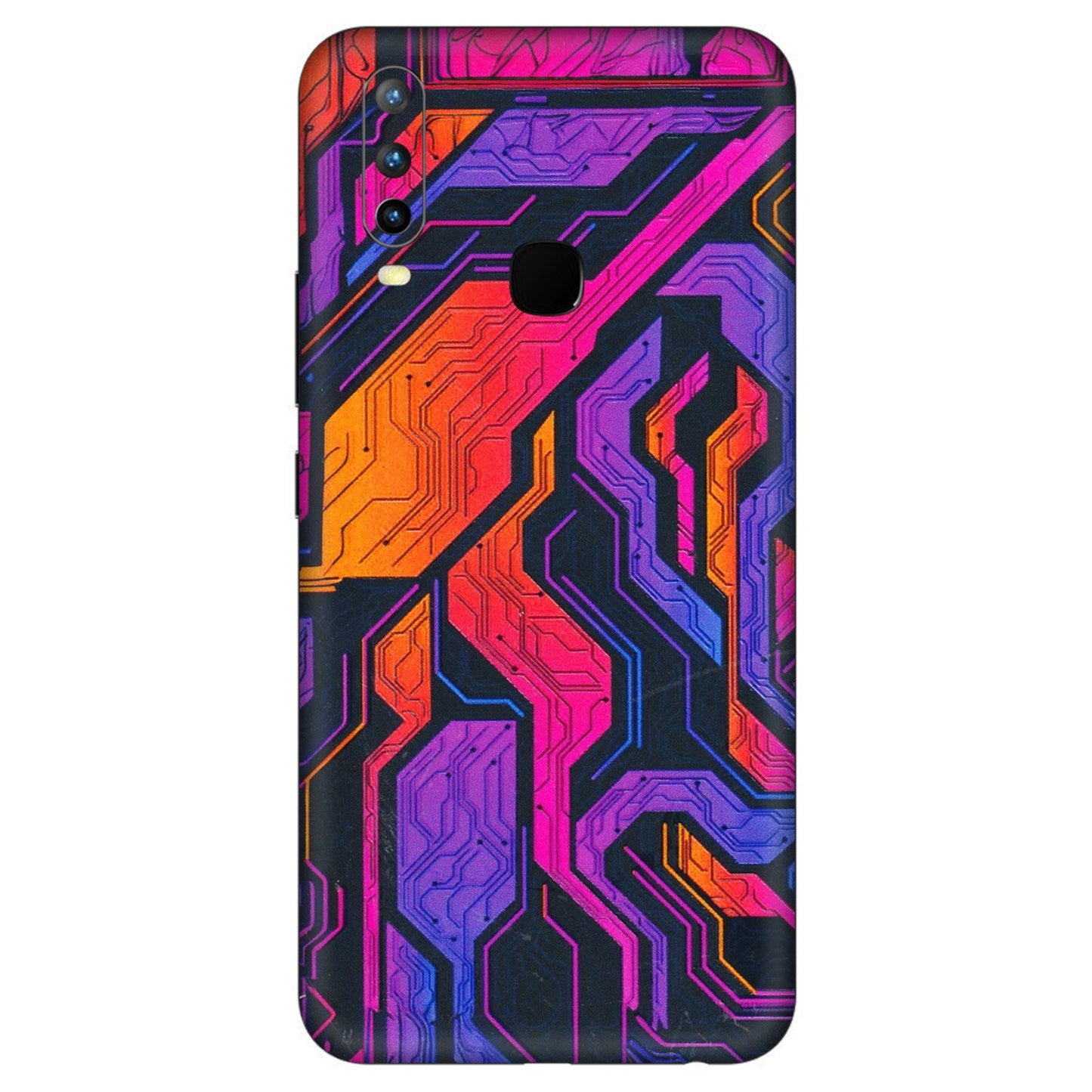 VIVO Z/V/X/T/U/S Series Phone Skins (All Models) - Tech Circuits Futuristic - 3D Embossed Finish (L-07) Vivo U10