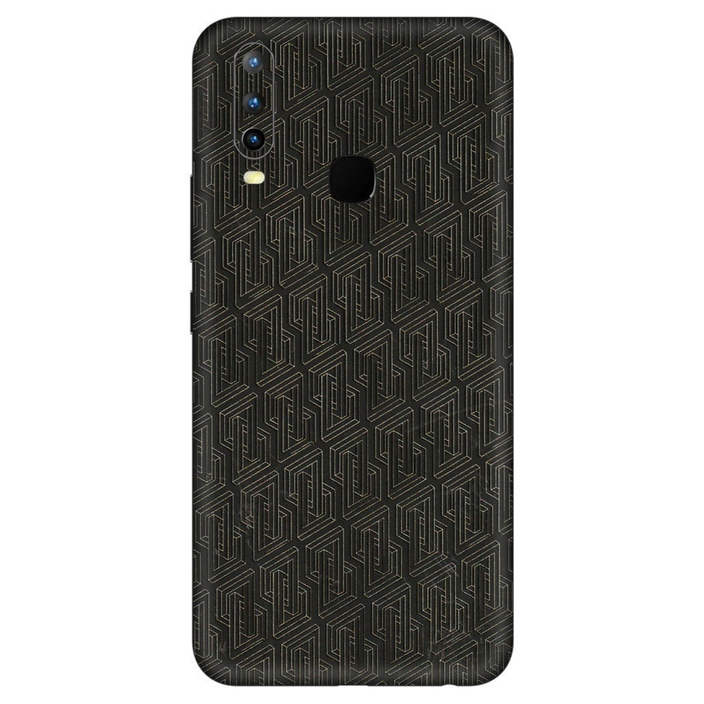 VIVO Z/V/X/T/U/S Series Phone Skins (All Models) - Black Abstract Pattern - 3D Embossed Finish (L-117) Vivo U10