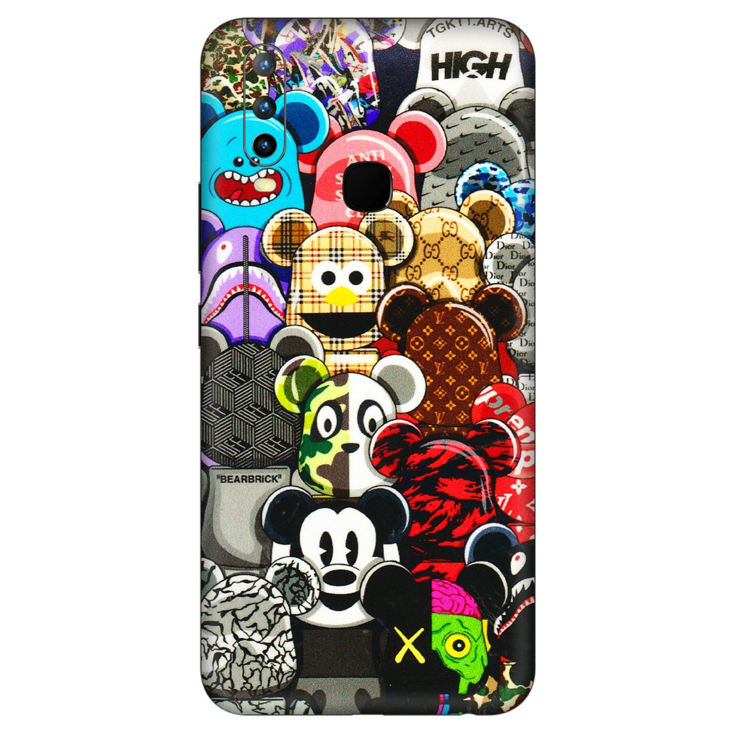 VIVO Z/V/X/T/U/S Series Phone Skins (All Models) - More Mickey Mouses - 3D Embossed Finish (L-118) Vivo U10