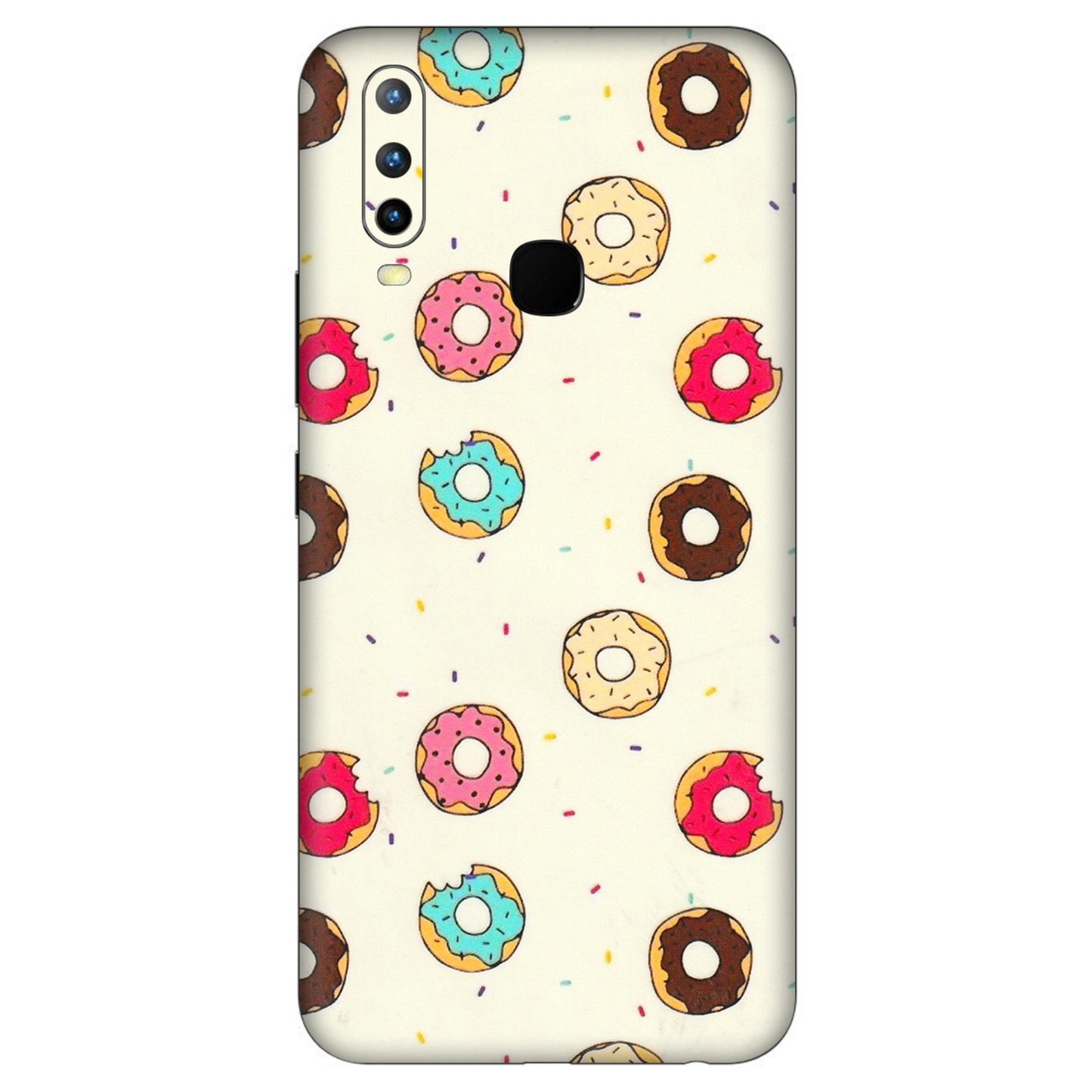 VIVO Z/V/X/T/U/S Series Phone Skins (All Models) - Mini Donuts Doodle Art - 3D Embossed Finish (L-122) Vivo U10