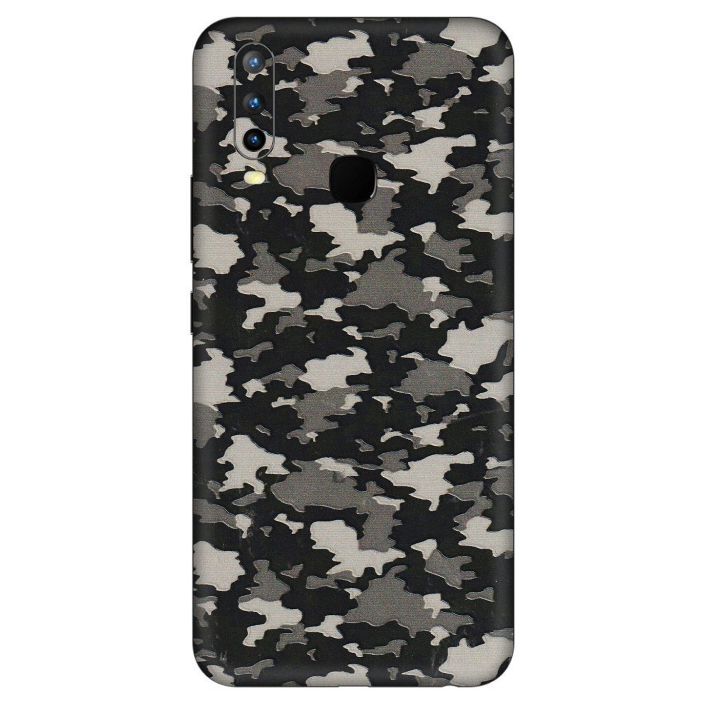 VIVO Z/V/X/T/U/S Series Phone Skins (All Models) - Black/Grey Camoflaunge - 3D Embossed Finish (L-142) Vivo U10