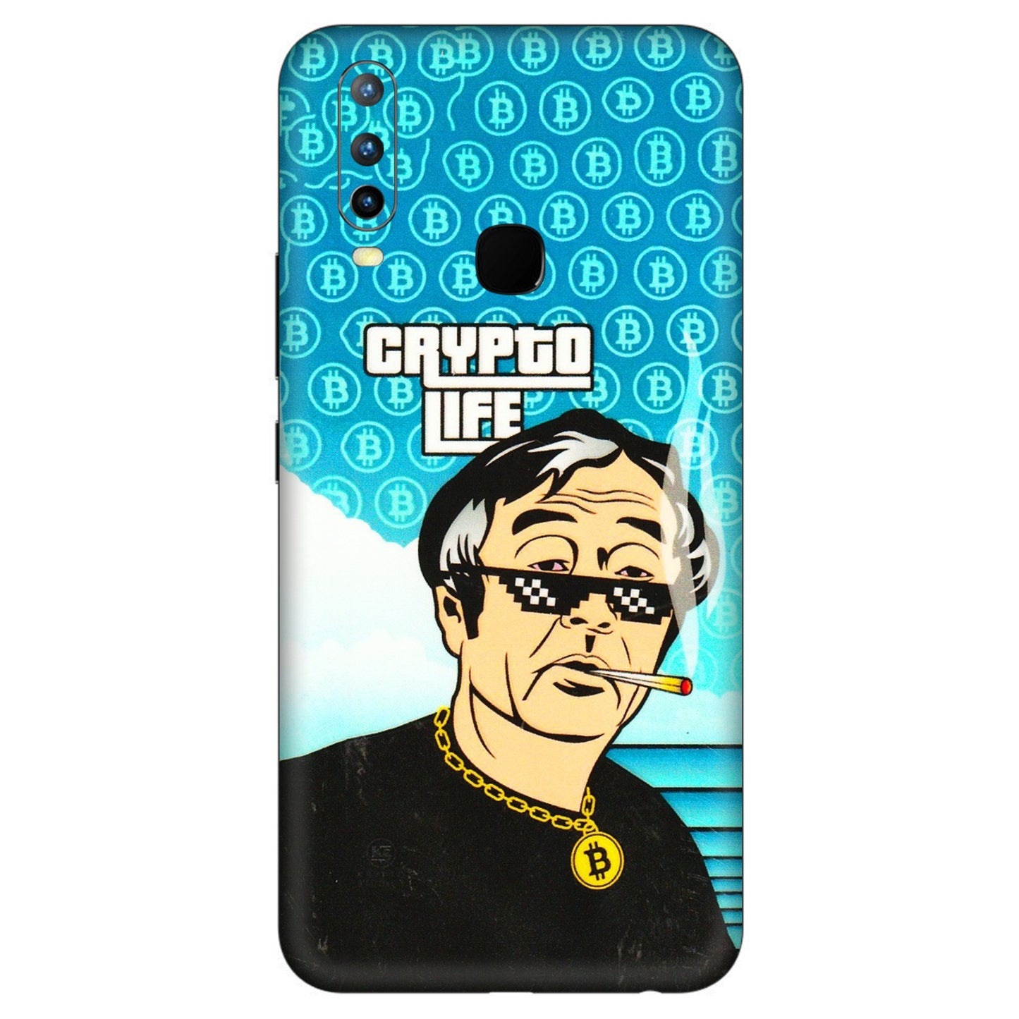 VIVO Z/V/X/T/U/S Series Phone Skins (All Models) - Crypto Thug Life - 3D Embossed Finish (L-179) Vivo U10