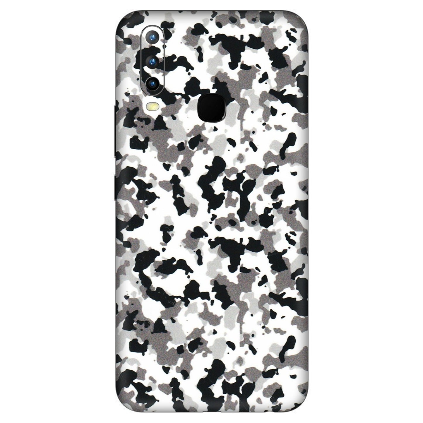VIVO Z/V/X/T/U/S Series Phone Skins (All Models) - White Black Camouflage - 3D Embossed Finish (L-18) Vivo U10