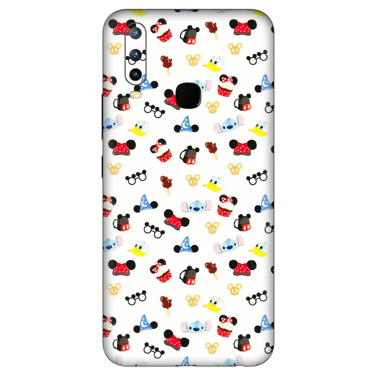 VIVO Z/V/X/T/U/S Series Phone Skins (All Models) - Minnie Mouse & Donald Doodles s - 3D Embossed Finish (L-194) Vivo U10
