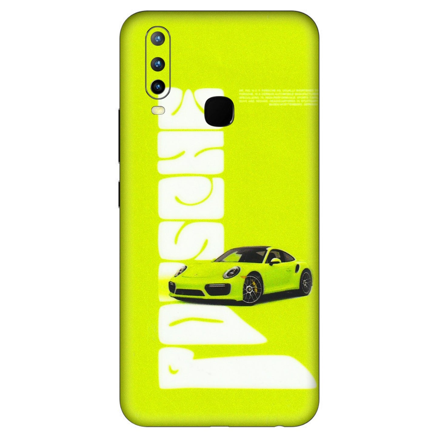 VIVO Z/V/X/T/U/S Series Phone Skins (All Models) - Lime Green Porche - 3D Embossed Finish (L-30) Vivo U10