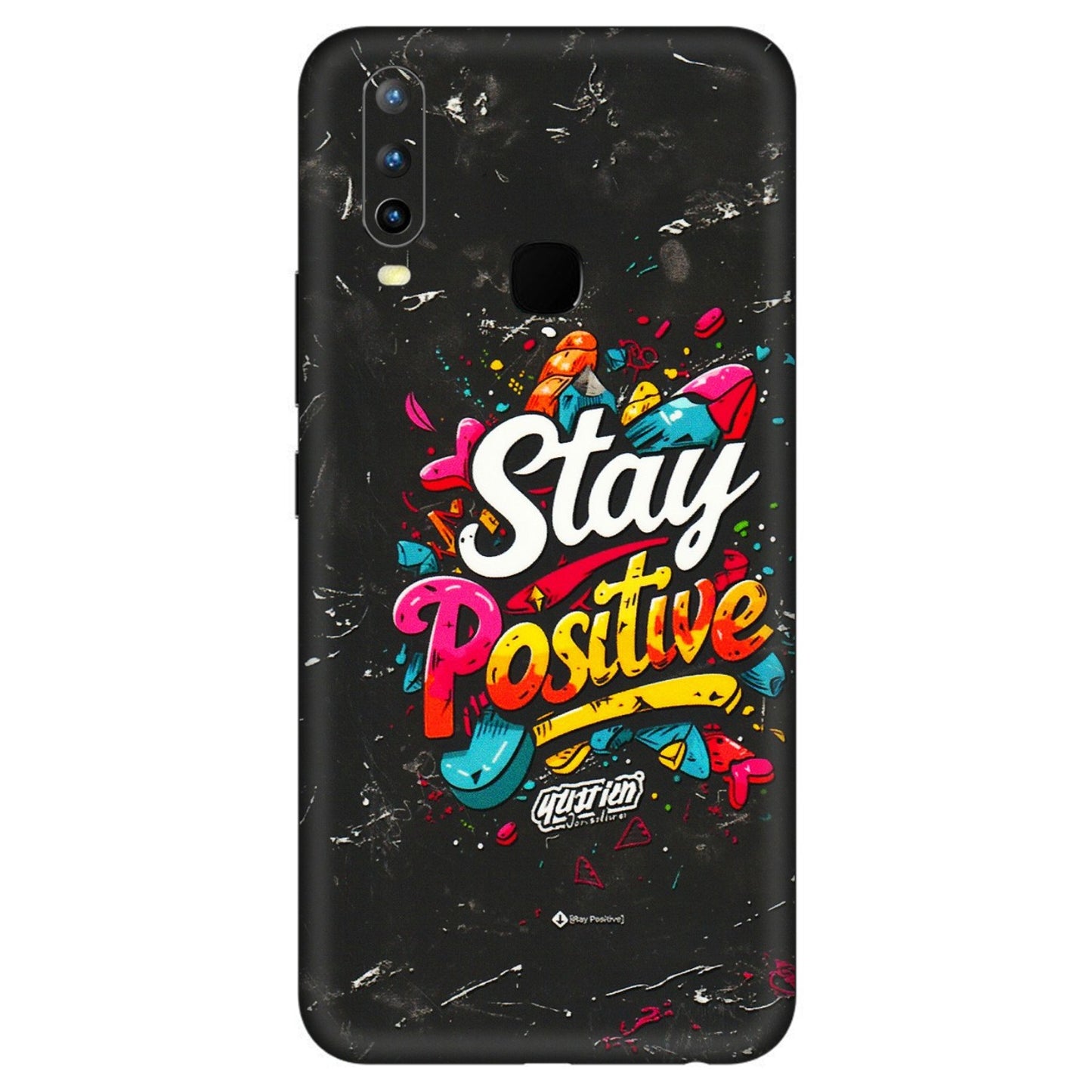 VIVO Z/V/X/T/U/S Series Phone Skins (All Models) - Stay Positive Black - 3D Embossed Finish (L-31) Vivo U10