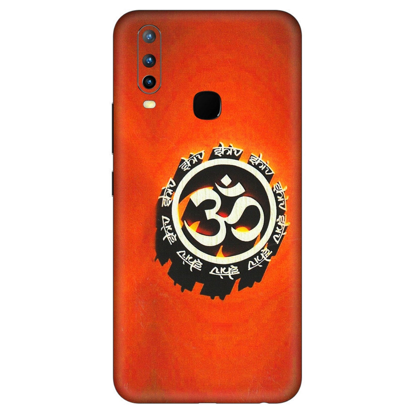 VIVO Z/V/X/T/U/S Series Phone Skins (All Models) - Aum Shiv Orange - 3D Embossed Finish (L-32) Vivo U10