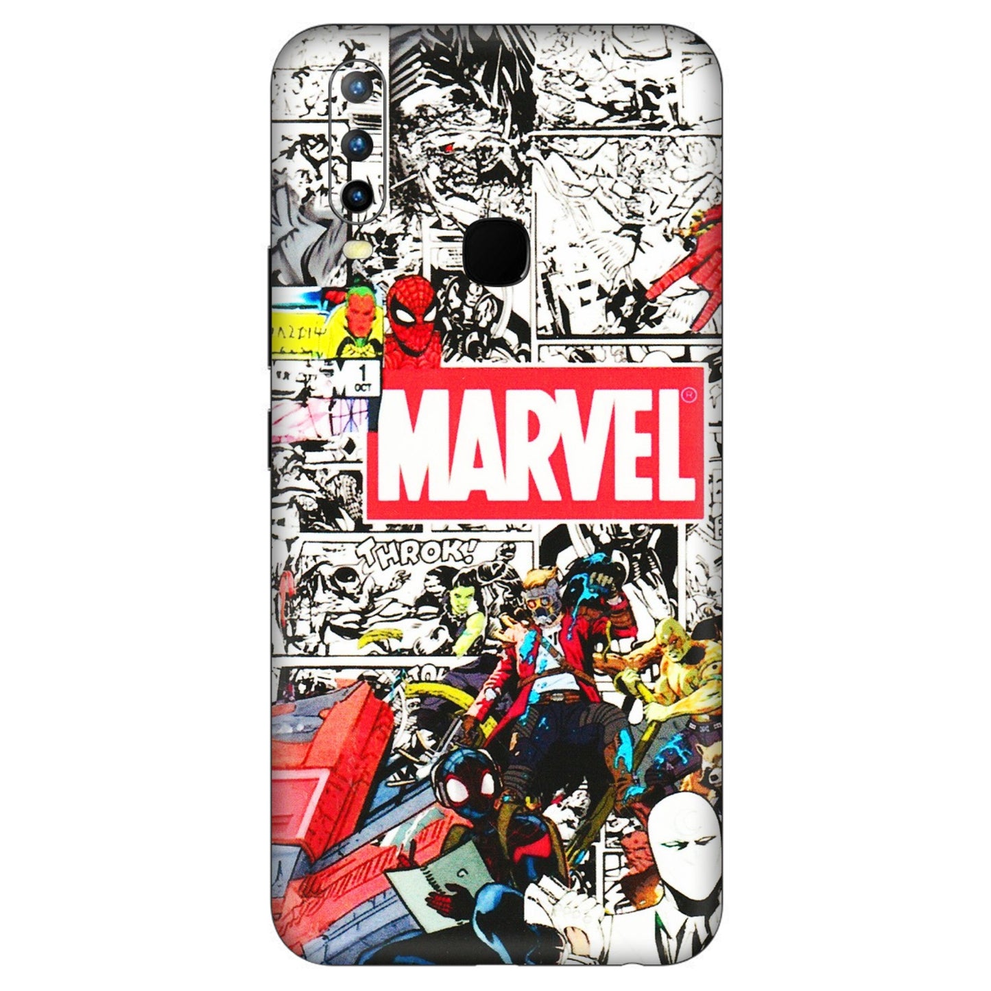 VIVO Z/V/X/T/U/S Series Phone Skins (All Models) - Marvel Colorful Comic - 3D Embossed Finish (L-64) Vivo U10