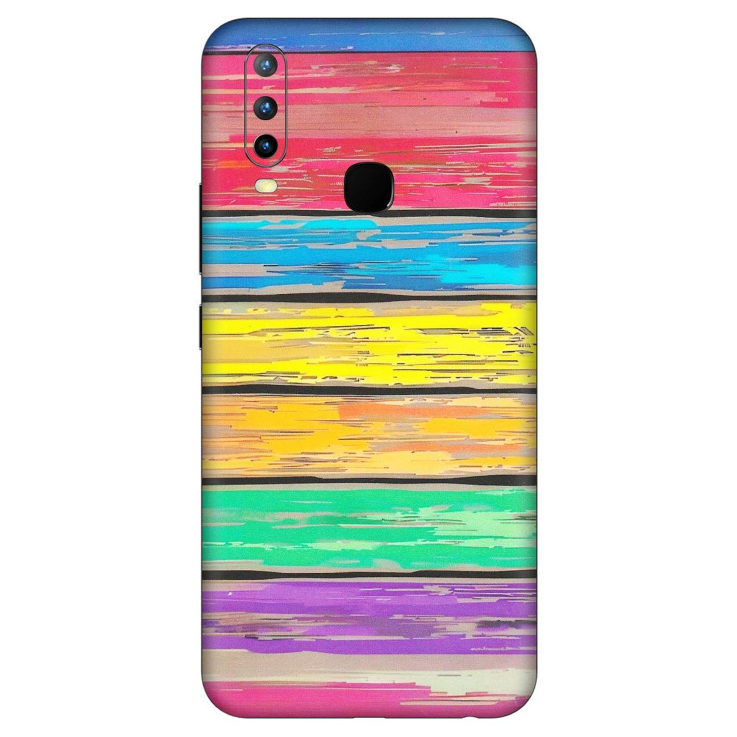 VIVO Z/V/X/T/U/S Series Phone Skins (All Models) - Multi Colour Wooden Wall - Matte Finish (M-96) Vivo U10
