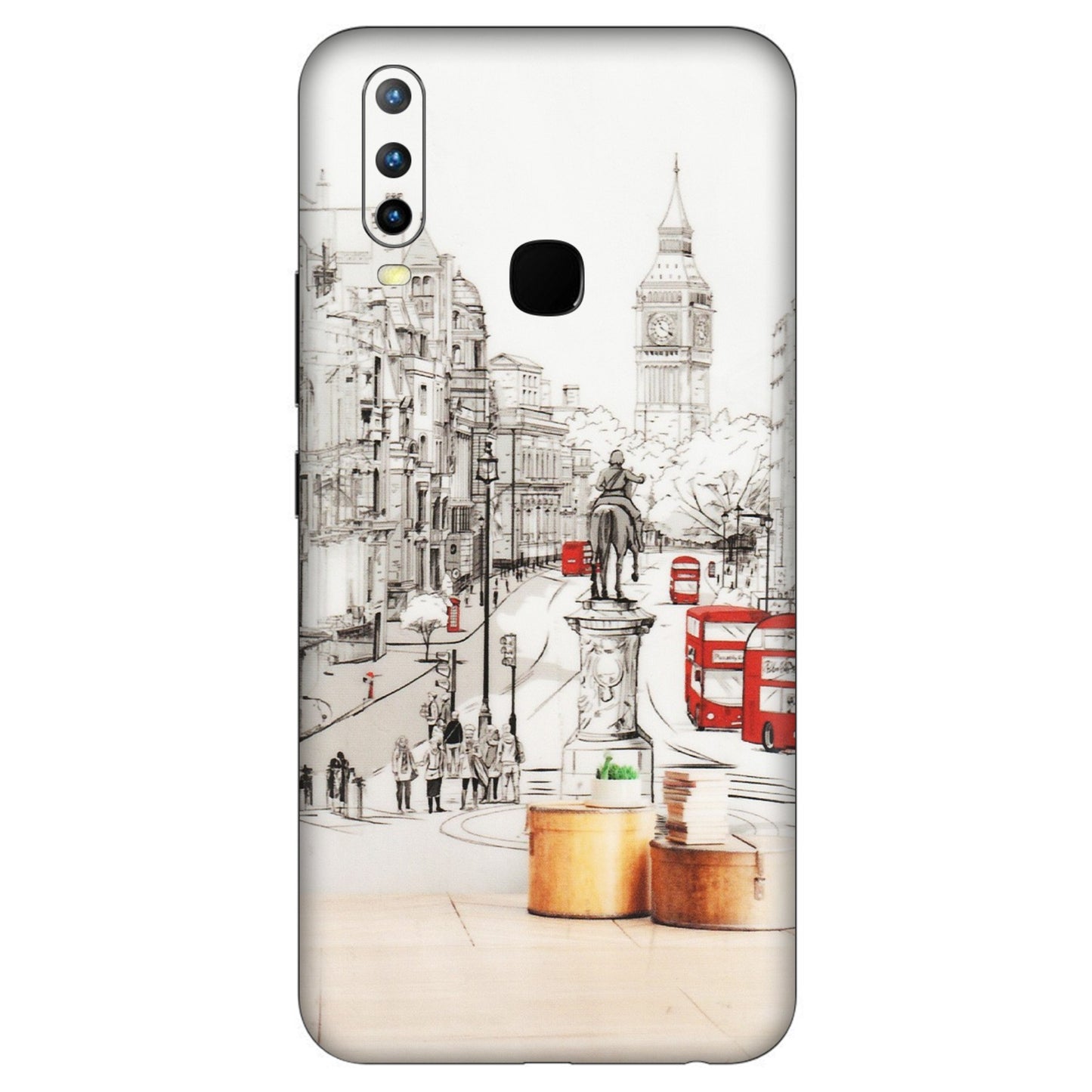 VIVO Z/V/X/T/U/S Series Phone Skins (All Models) - London Street - Transparent Finish (T-02) Vivo U10